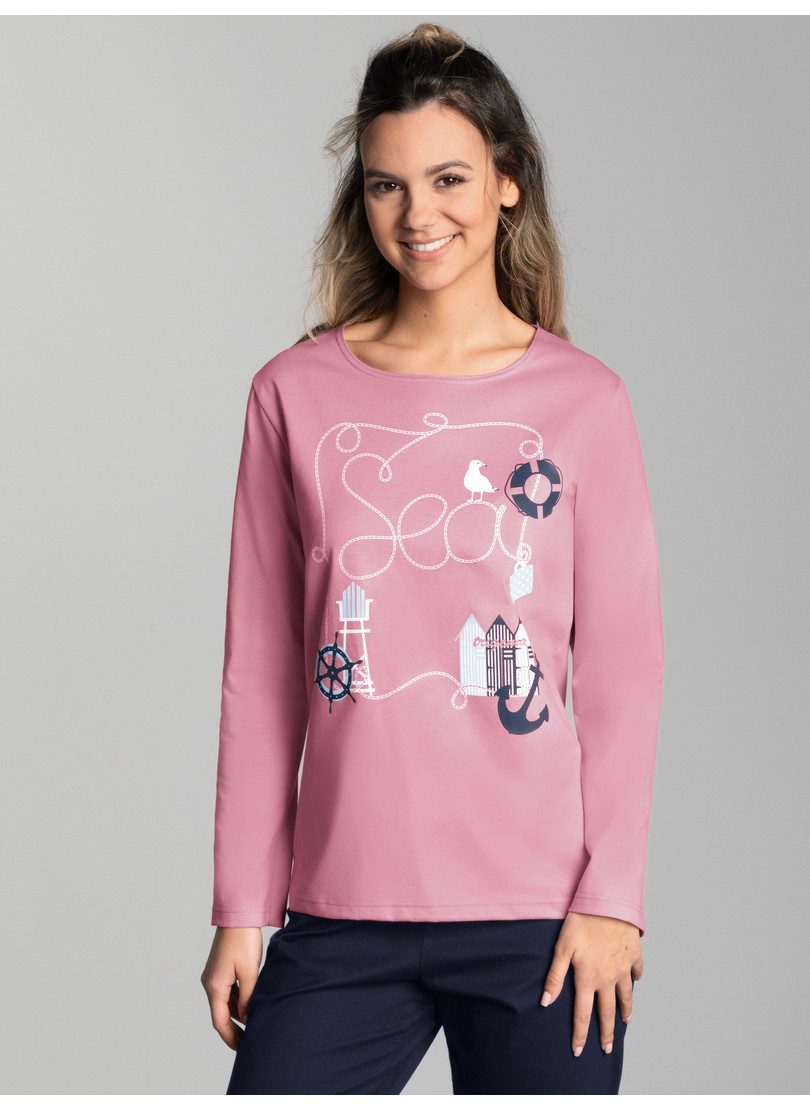 Trigema Pyjama TRIGEMA pyjama top met maritiem printmotief (1-delig)