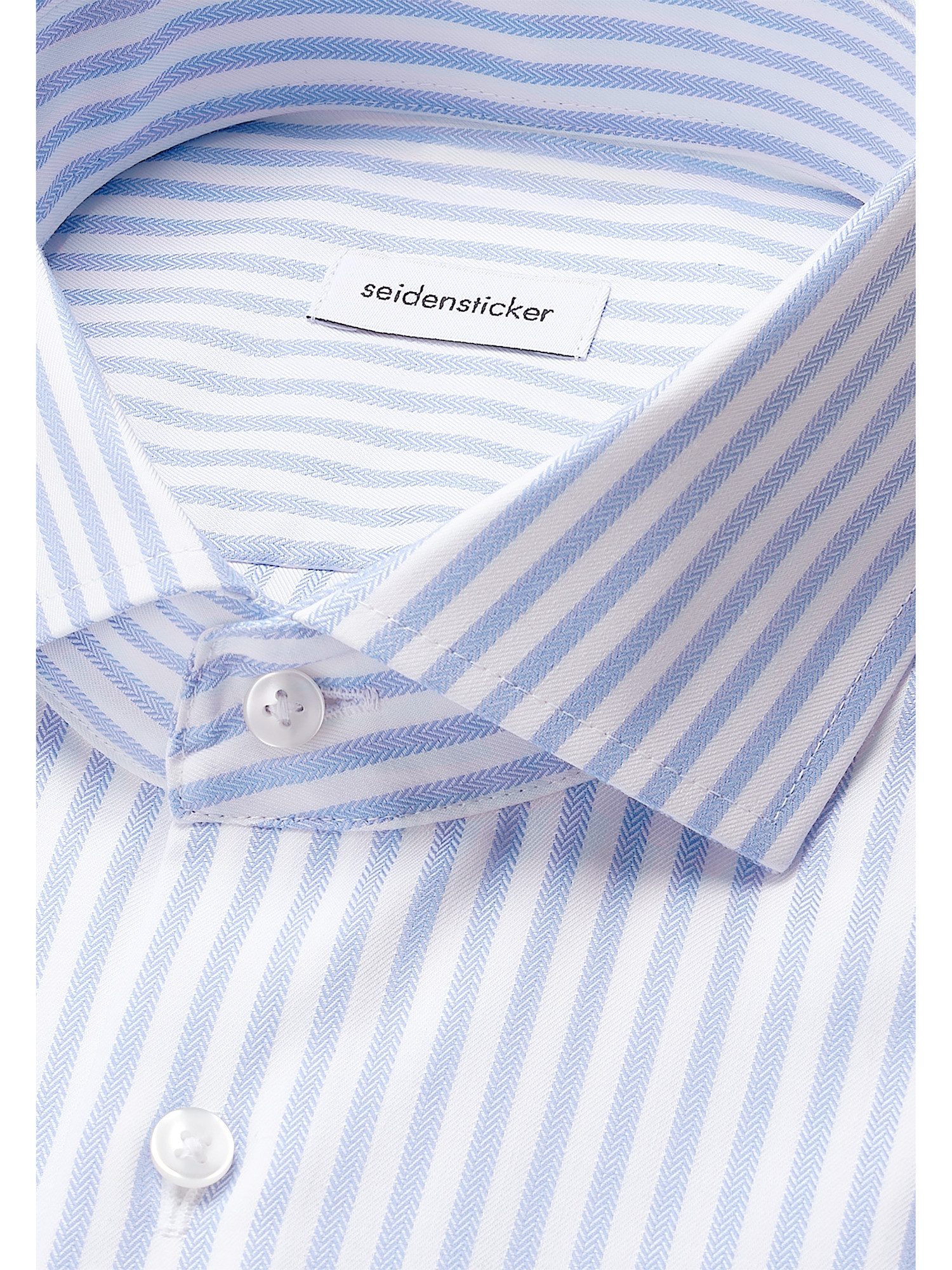 seidensticker Businessoverhemd Zwarte roos Regular 1/1 Kent kraag gestreept