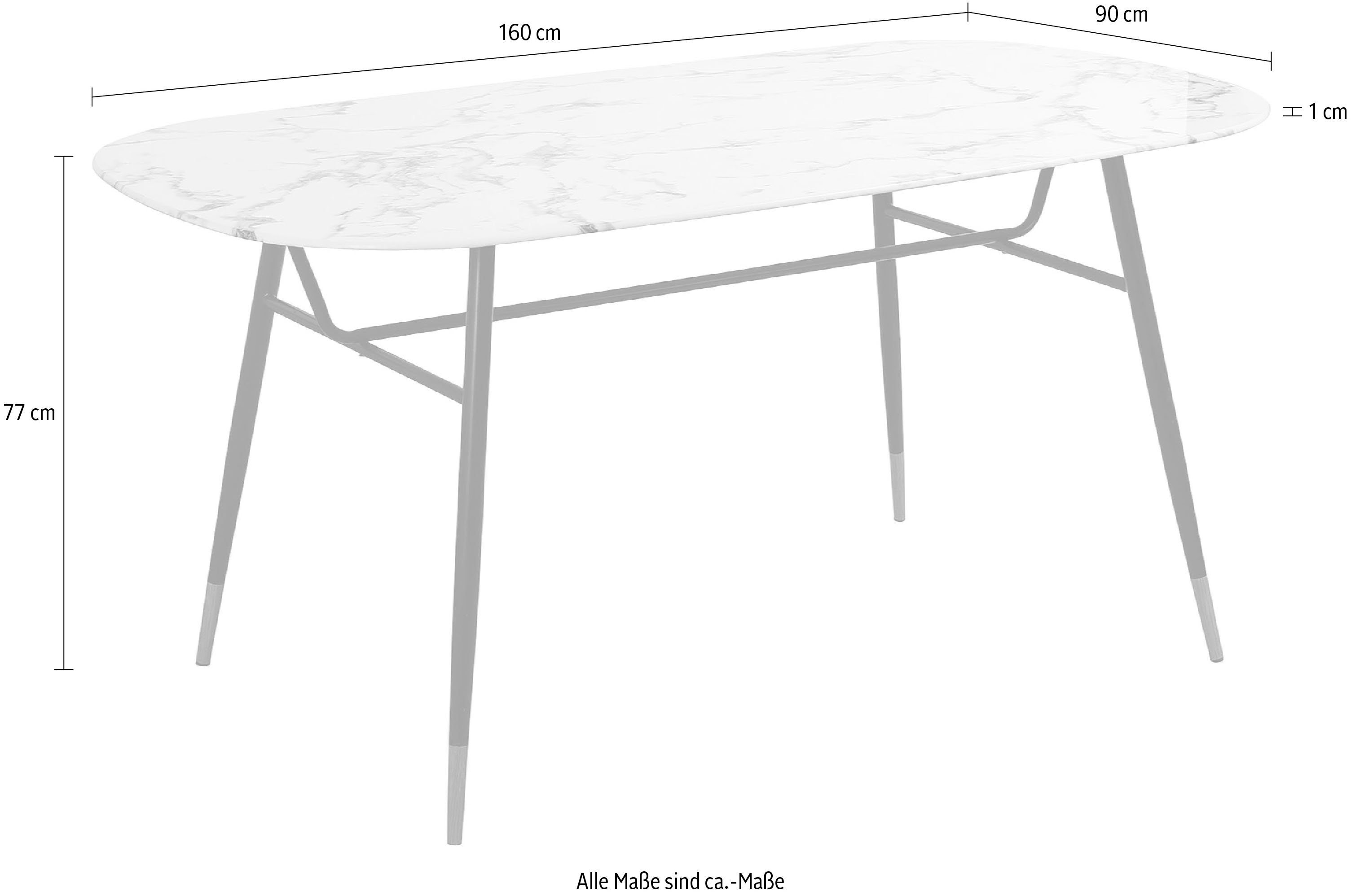 INOSIGN Eettafel Alannah Tafelblad in marmerlook