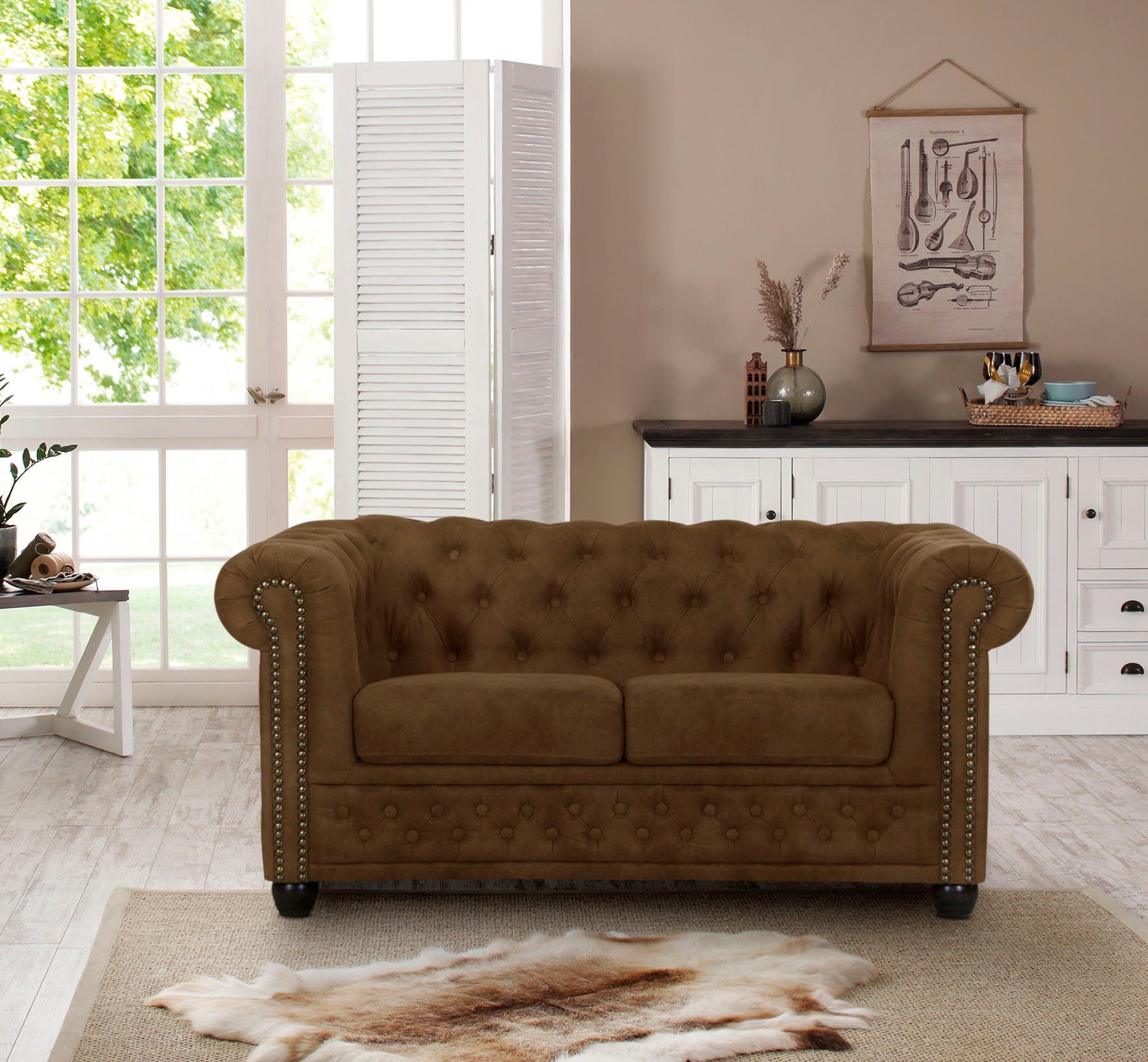 Home affaire Chesterfield-bank Rysum Chesterfield-look, in 2 stofkwaliteiten