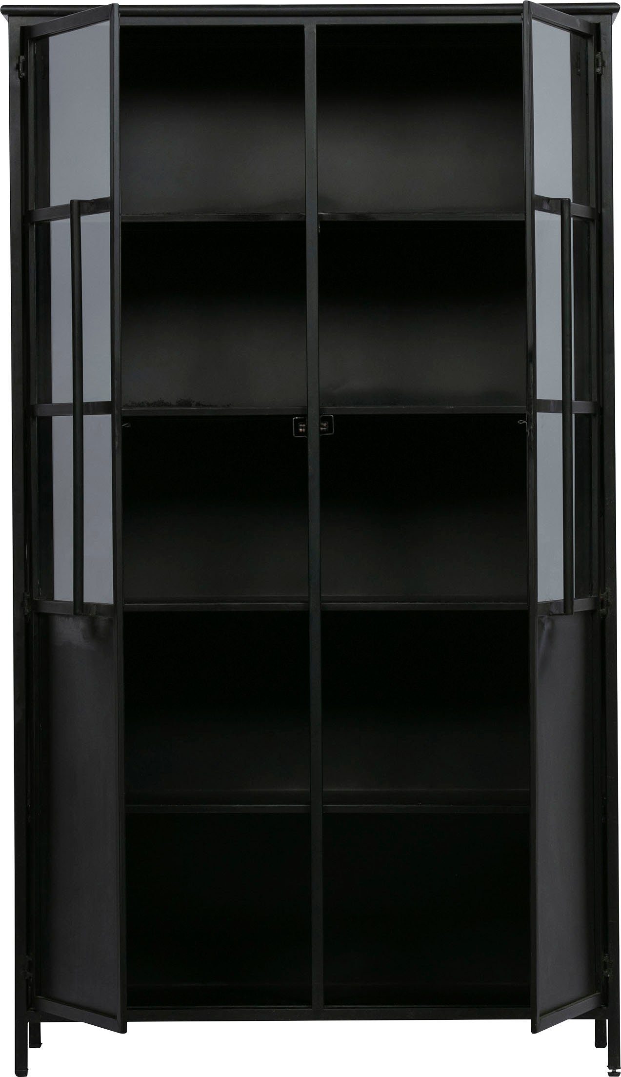 WOOOD Vitrinekast Exhibit met glazen deuren en veel opbergruimte, h 170 cm x b 99 cm