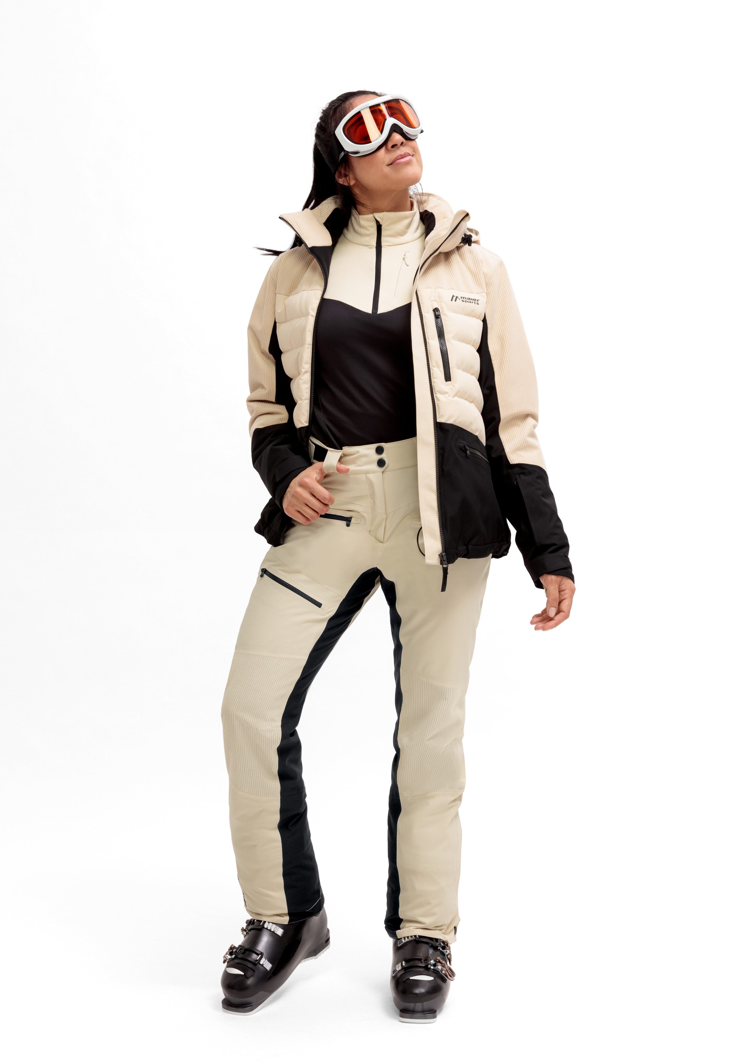 Maier Sports Skibroek Whiteglam Pants W Dames Sneeuwbroek ademend en waterdicht Regular Fit