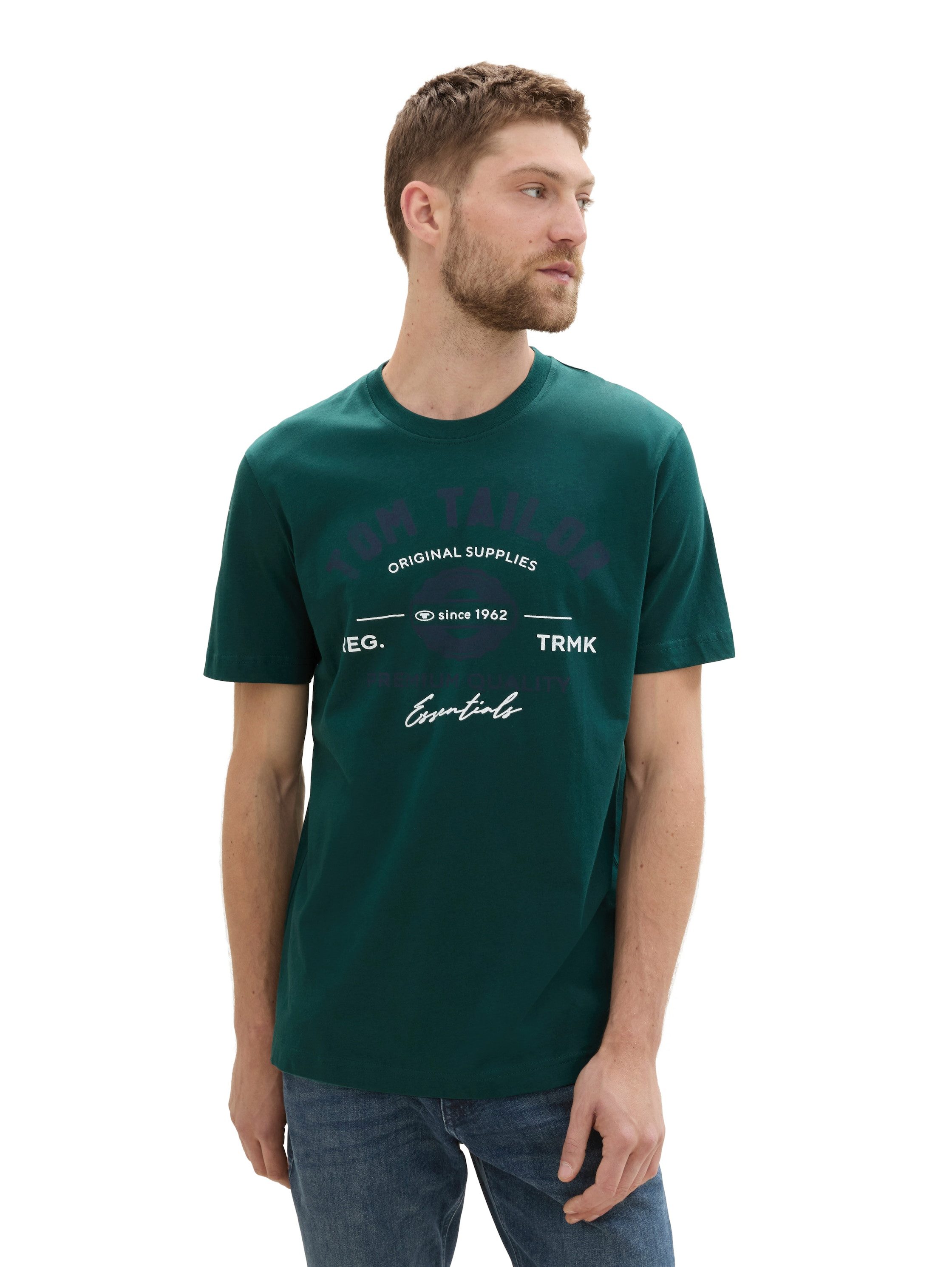 Tom Tailor T-shirt met grote logo-frontprint