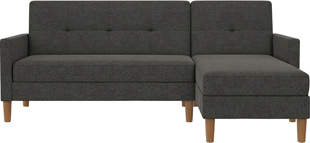 Dorel Home Hoekbank Lilly, L-vorm met bedfunctie, récamier aan beide kanten te monteren, zithoogte 43 cm