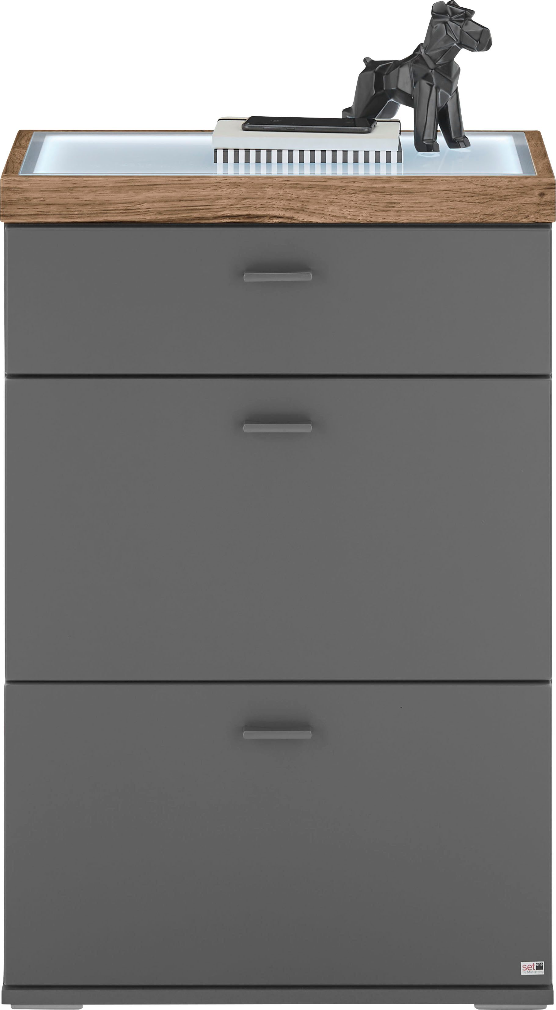 set one by Musterring Dressoir Lancaster Dielen inclusief led-verlichting, in 2 kleuren verkrijgbaar, b 61 x h 104 cm