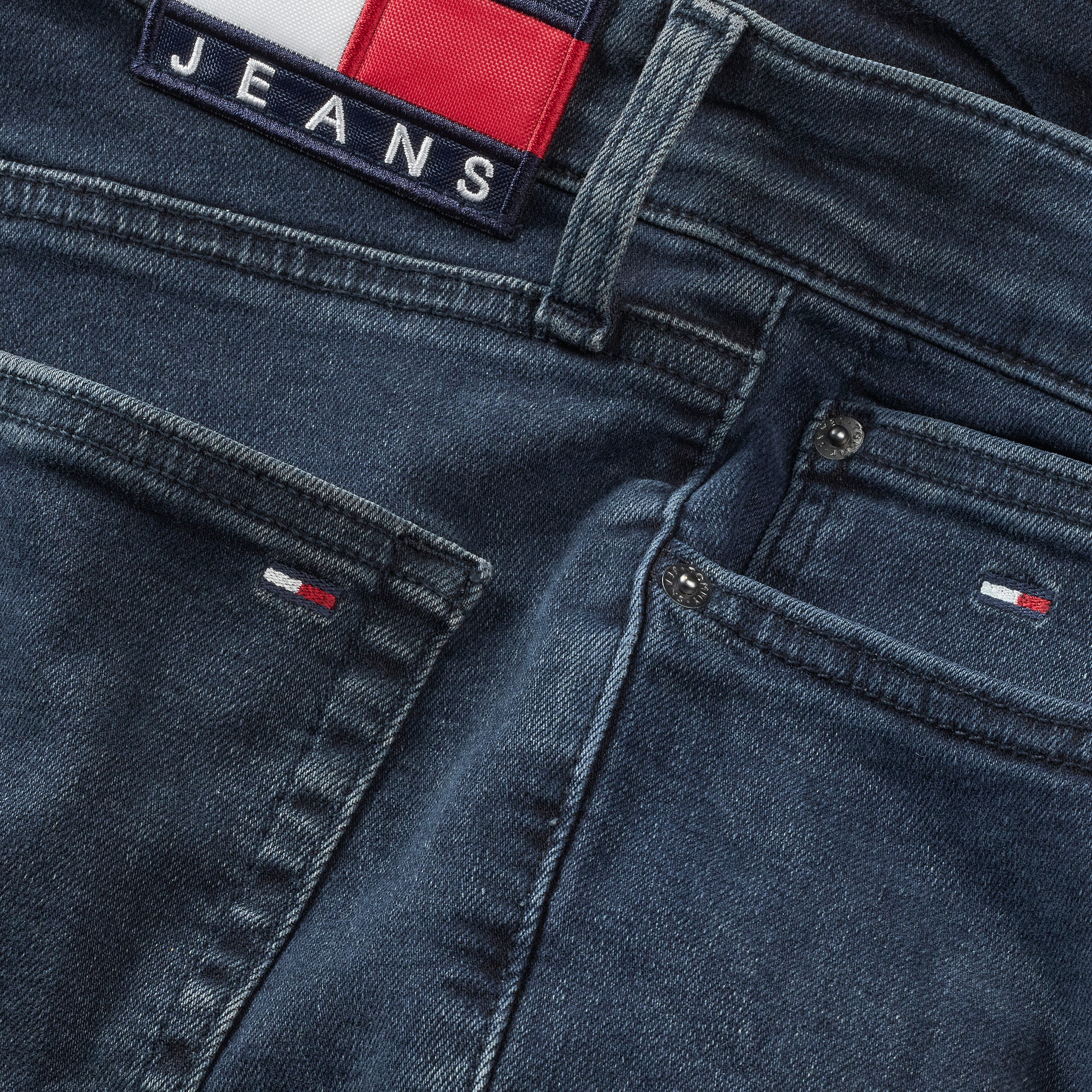 TOMMY JEANS Straight jeans SCANTON SLIM BI0234 Met merkenlabel van leer achter