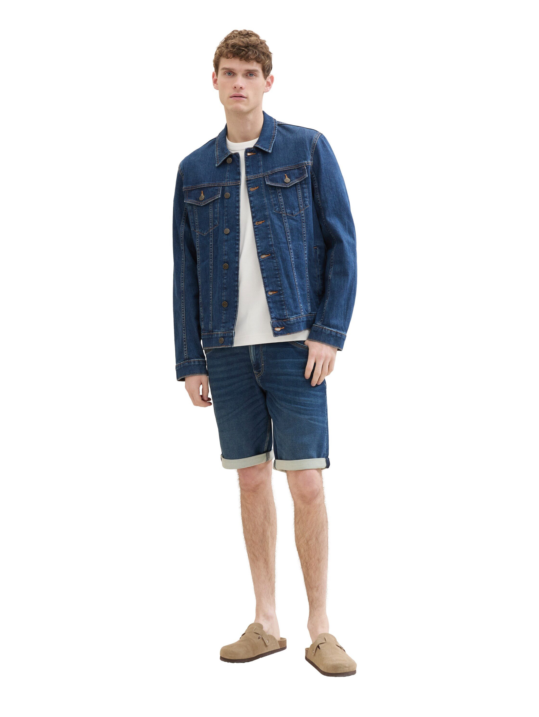 Tom Tailor Jeansbermuda Josh met merklabel