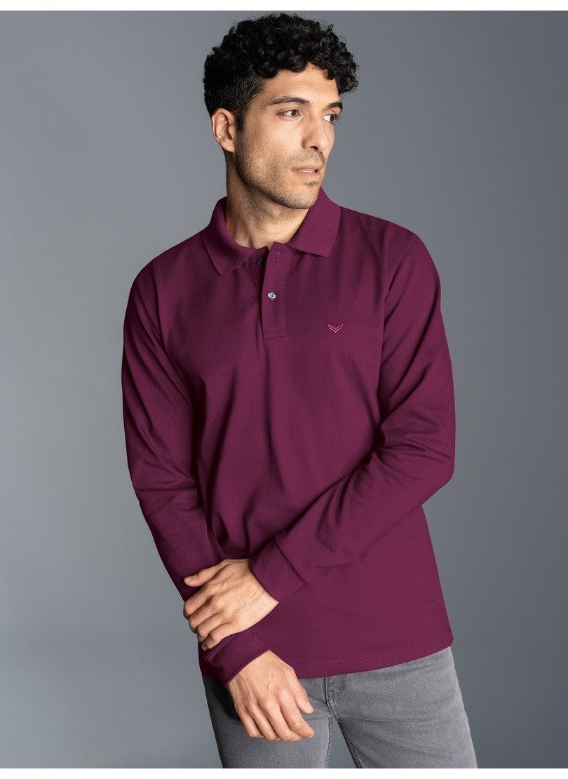 Trigema Poloshirt lange mouw poloshirt met mouwboorden (1-delig)
