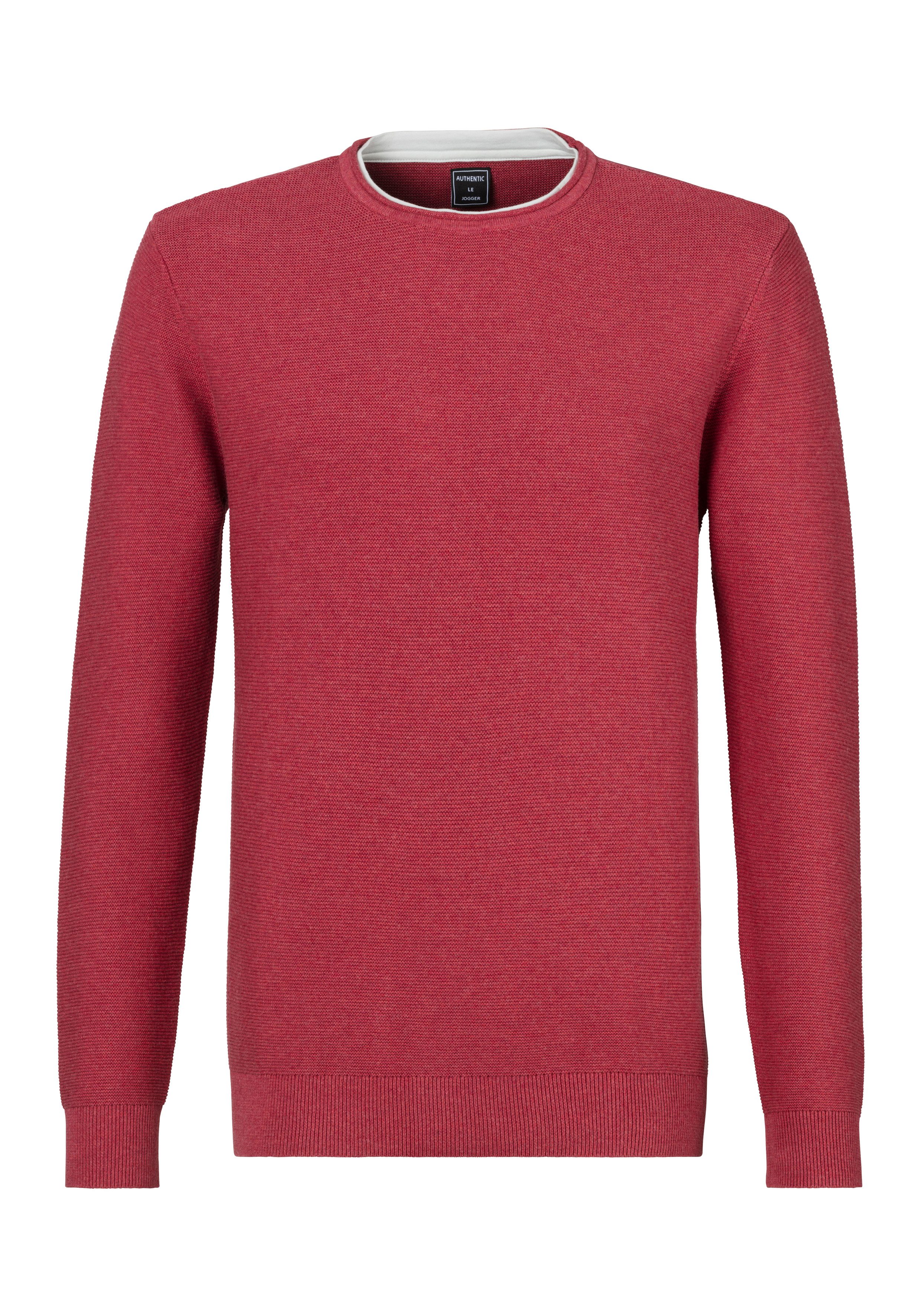 AUTHENTIC LE JOGGER Gebreide trui met double-layer look, pullover van 100% katoen