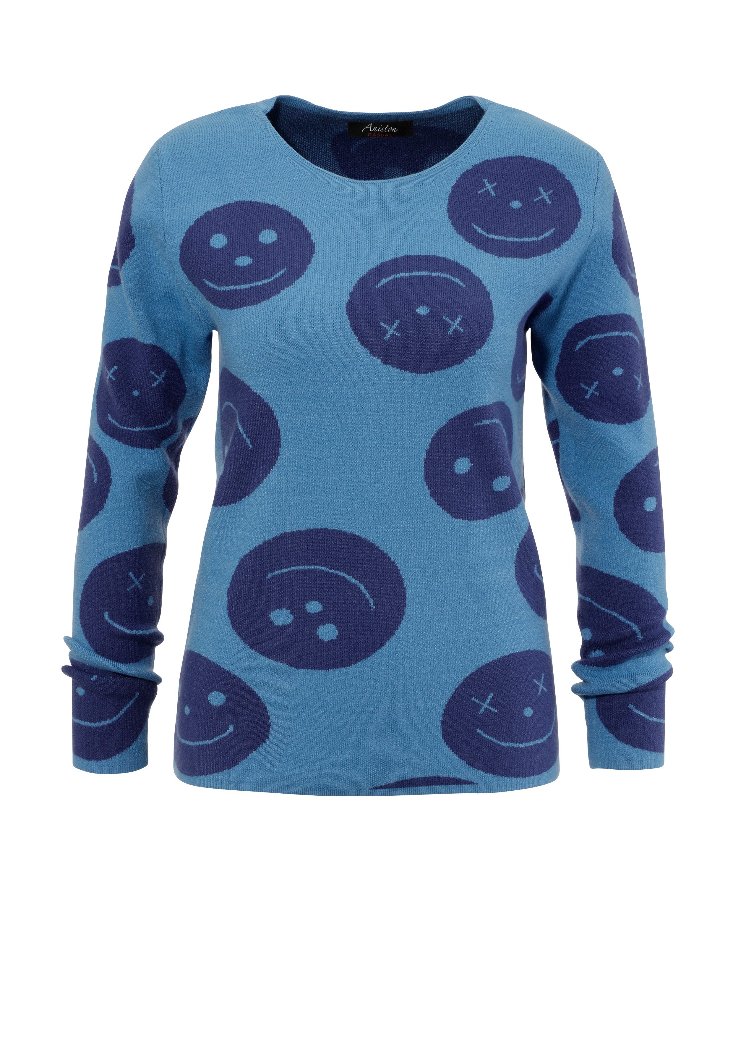 Aniston CASUAL Gebreide trui met ingebrachte smileys