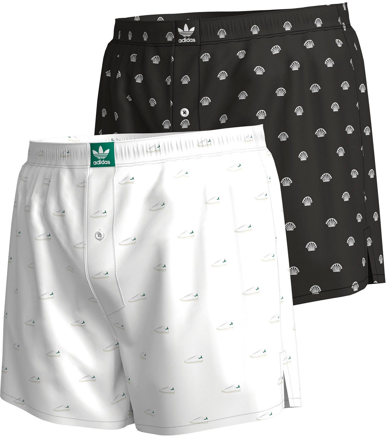 adidas Originals Geweven boxershort Comfort Cotton met all-over logoprint (Set van 2)