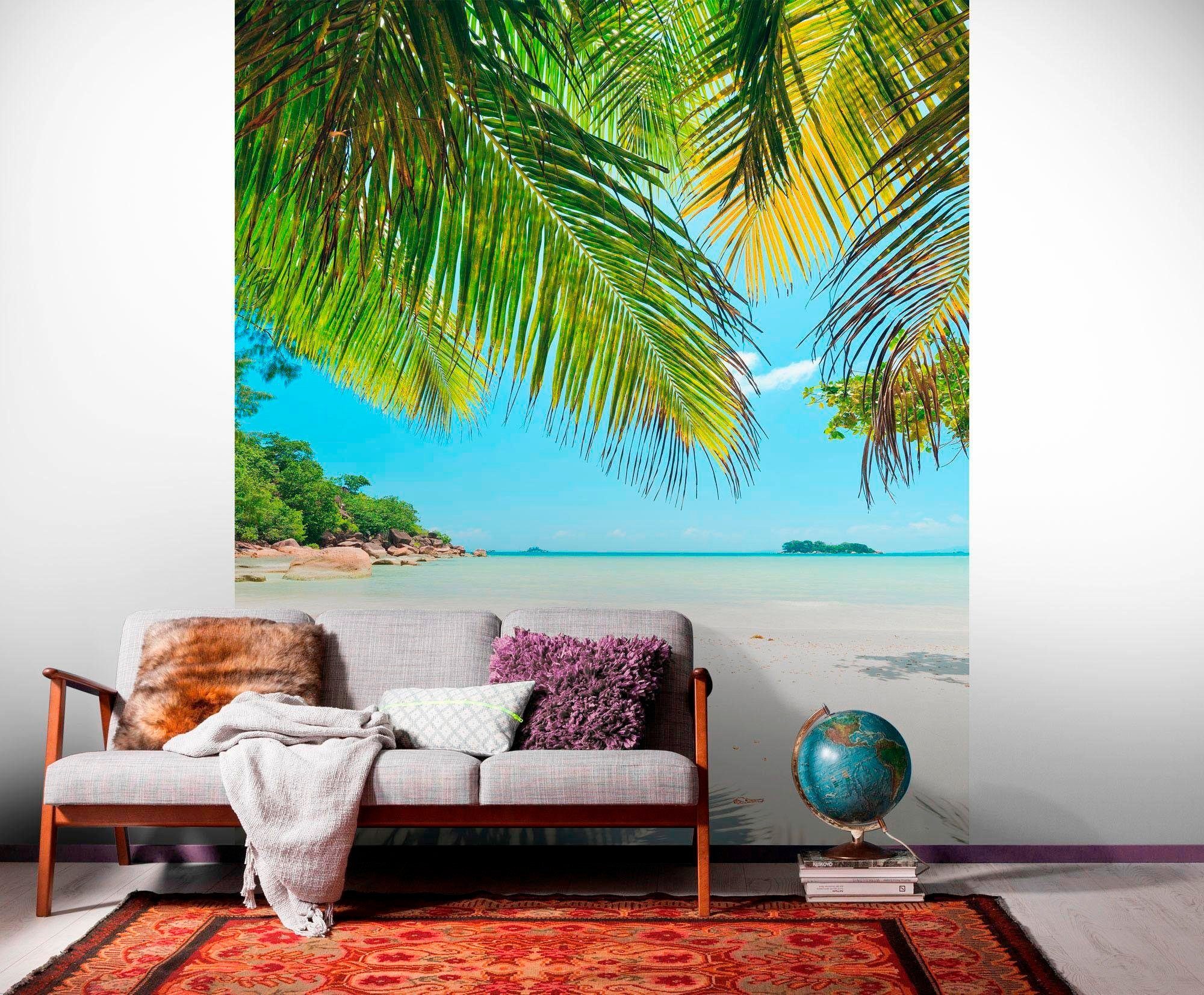 Komar Vliesbehang Digitale print vlies - Under The Palmtree - Afmeting 200 x 250 cm (1 stuk)