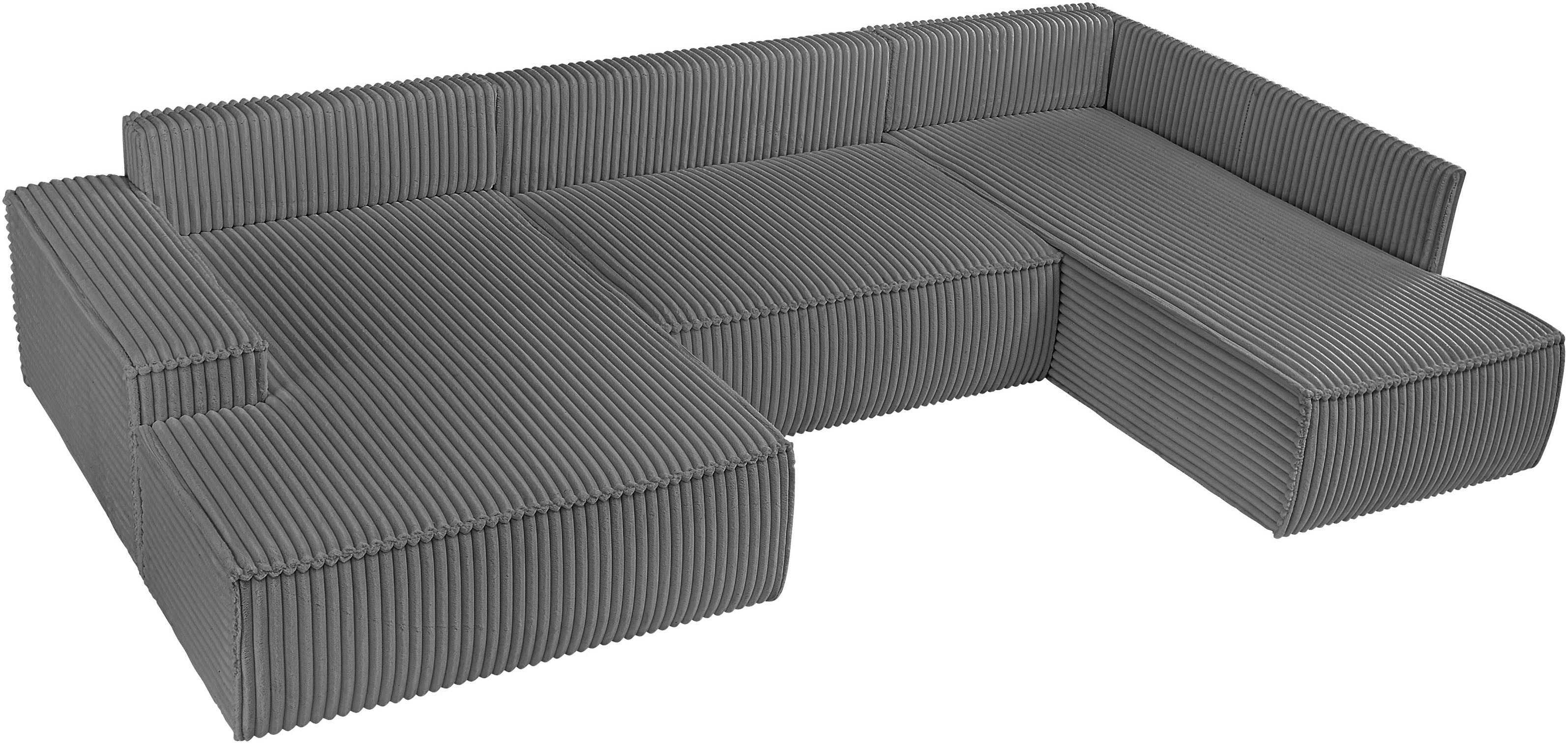 andas Zithoek FINNLEY U-model XXL 329 cm, bedbank, slaapfunctie m. bedkist