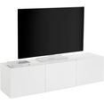 borchardt moebel tv-meubel sophia breedte 139 cm met 3 deuren, staand en hangend wit