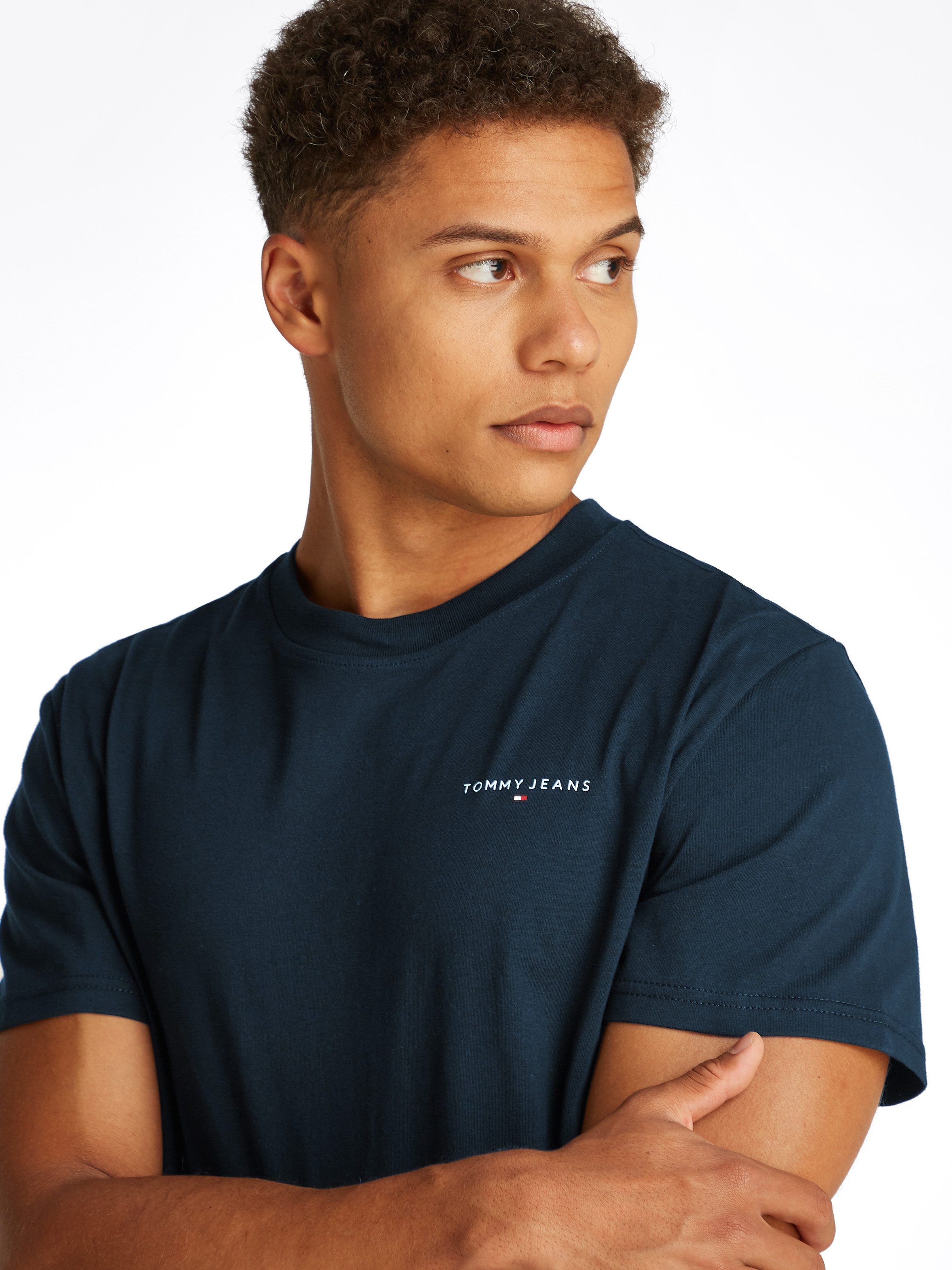 TOMMY JEANS T-shirt TJM SLIM LINEAR CHEST SS TEE EXT