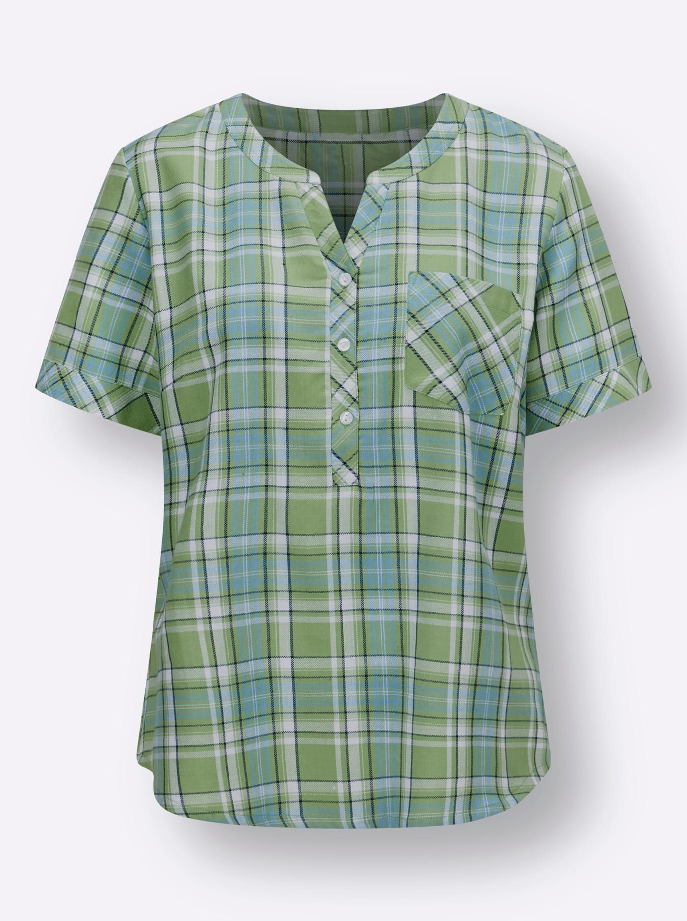 Classic Basics Geruite blouse