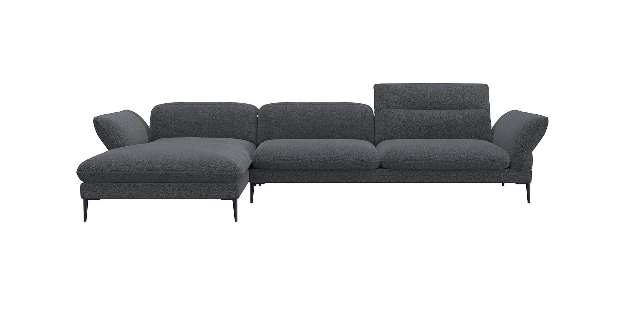 FLEXLUX Hoekbank Salino, functionele bank met recamiere, relaxbank, hoekbank Bank met arm- en hoofdeinde verstellingen, koudschuim & staalgolven