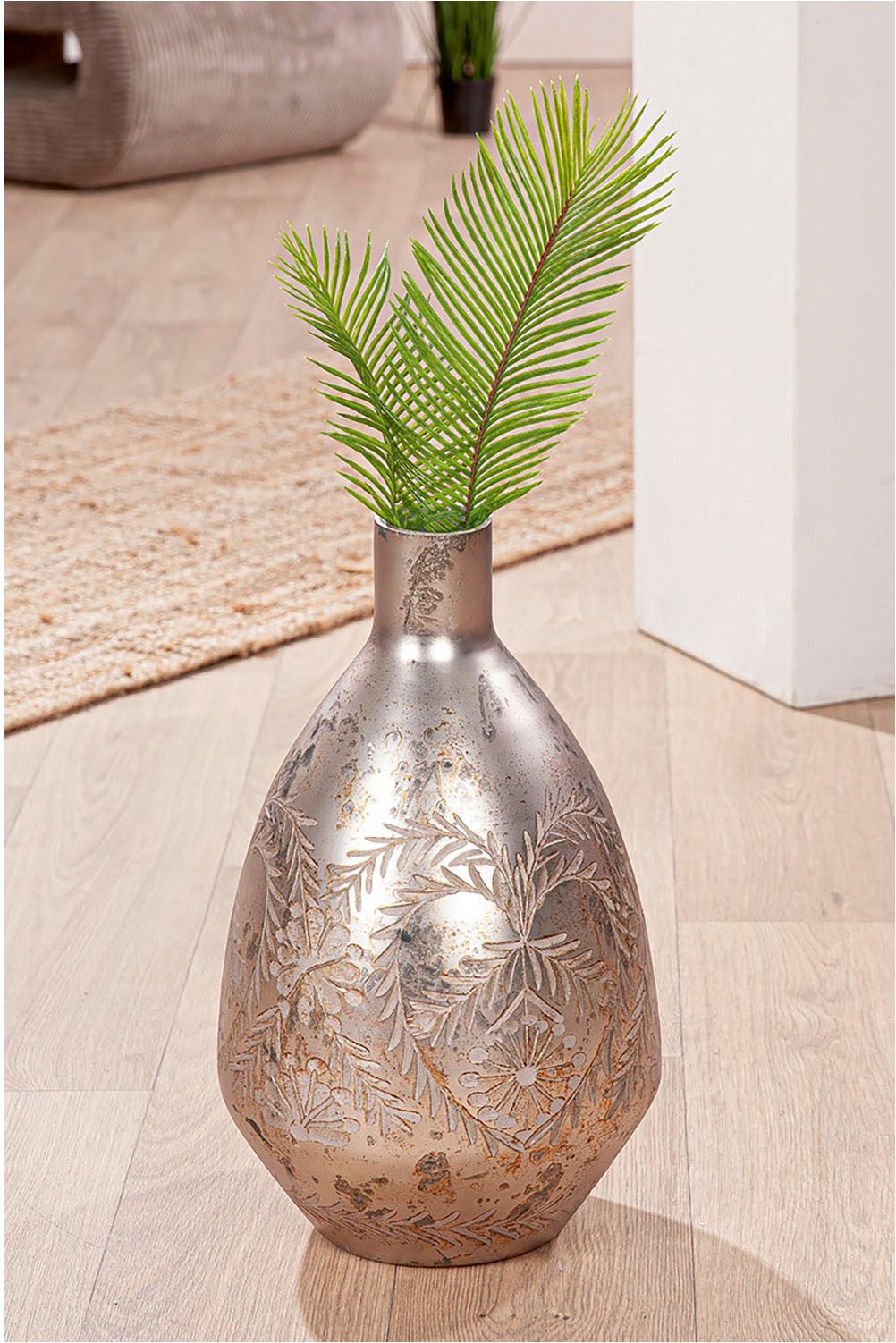 GILDE Vloervaas Vaas Peso, grijs H.43 cm (1 stuk)