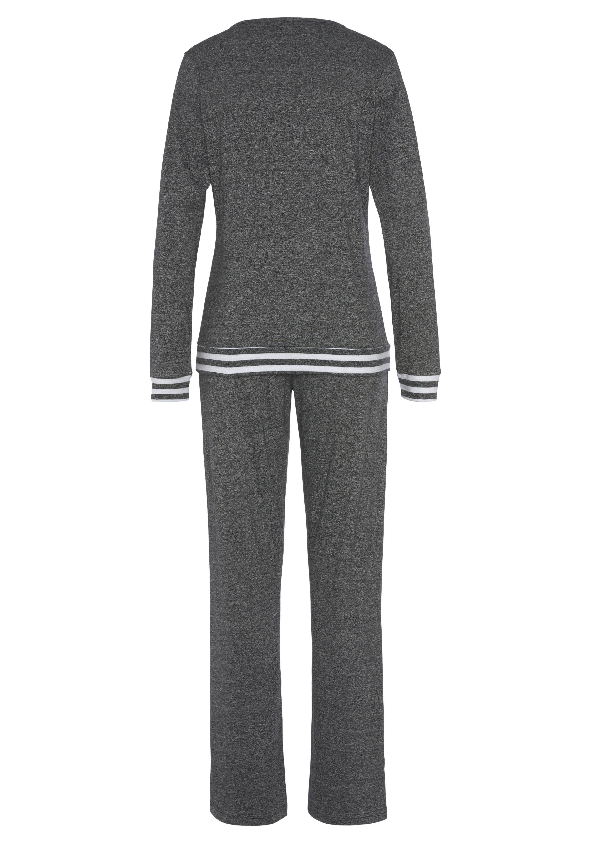 Vivance Dreams Pyjama met gestreepte boorden (2-delig)