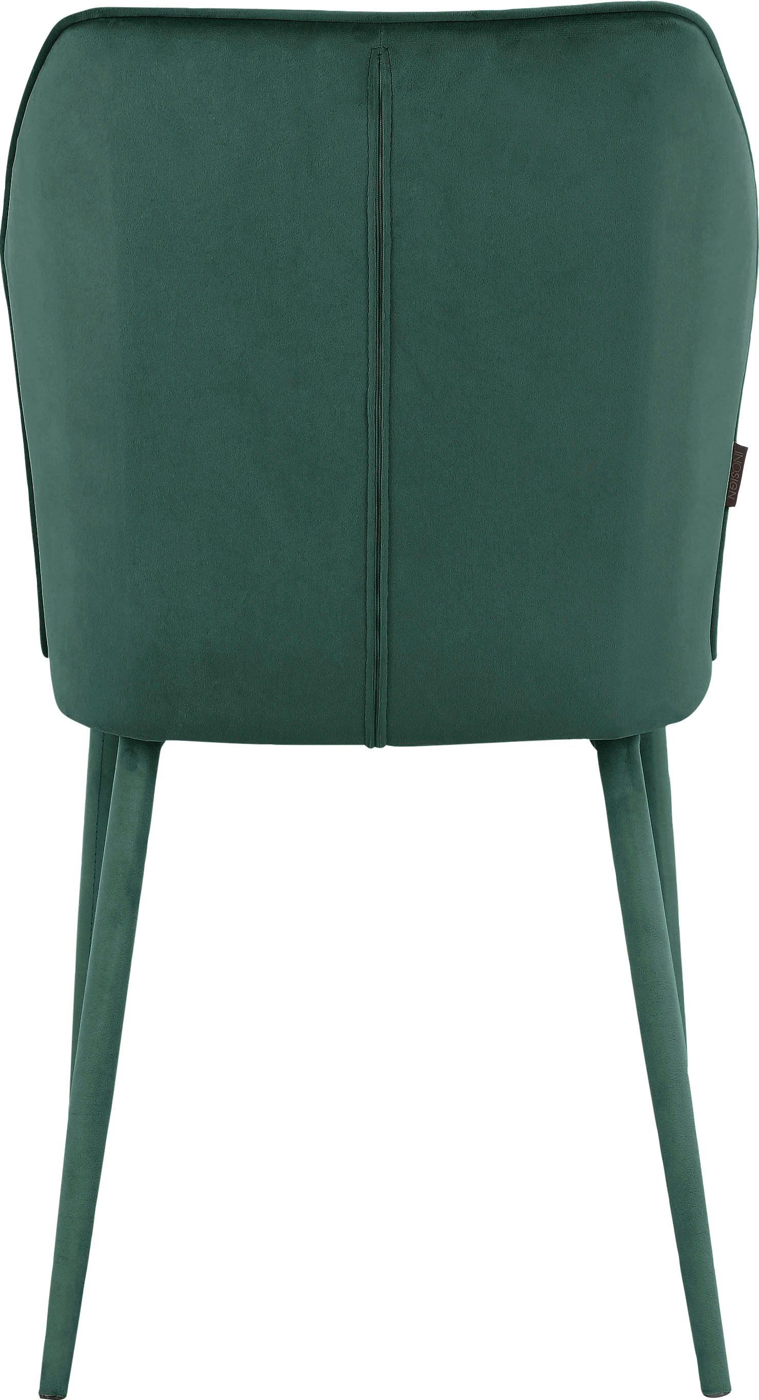 INOSIGN Eetkamerstoel Koa van veloursstof, met zacht verdikte zitting en rugleuning, zithoogte 49 cm (2 stuks)