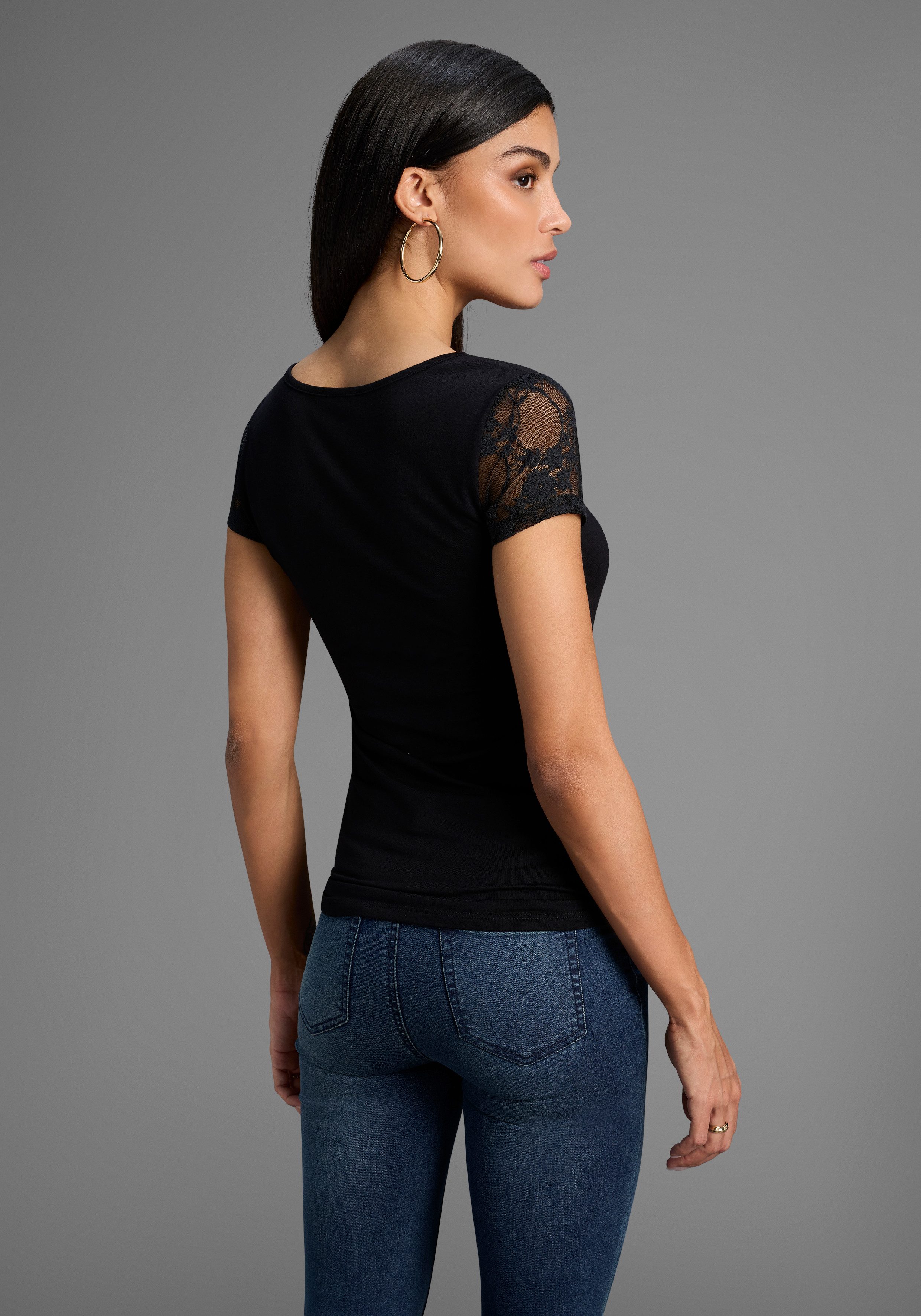 Melrose T-shirt Korte mouwen, feminin gesneden, asymmetrische hals