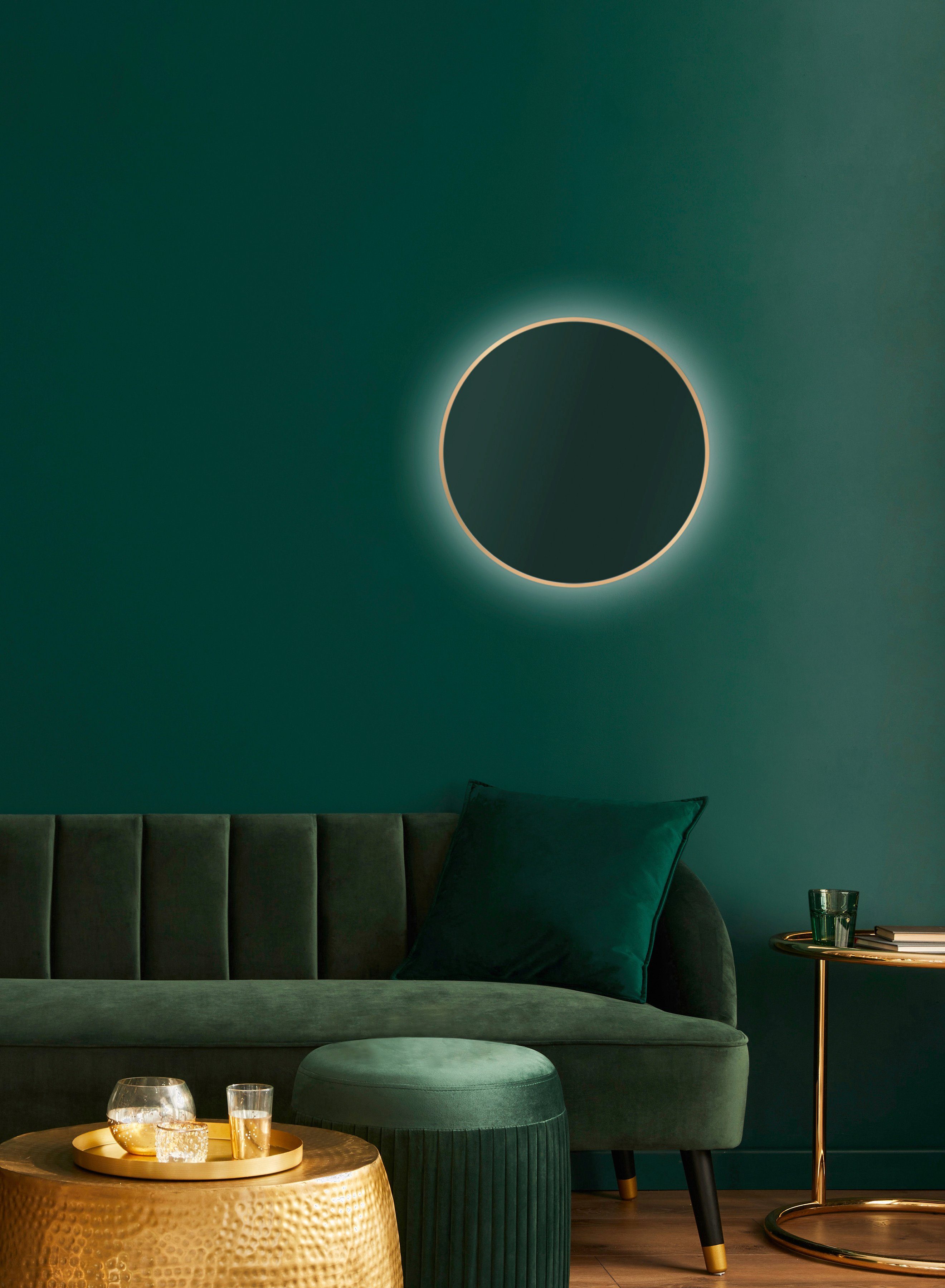 Talos Led-lichtspiegel rond, met indirecte ledverlichting, mat ø 50 cm spiegels & verlichting goud