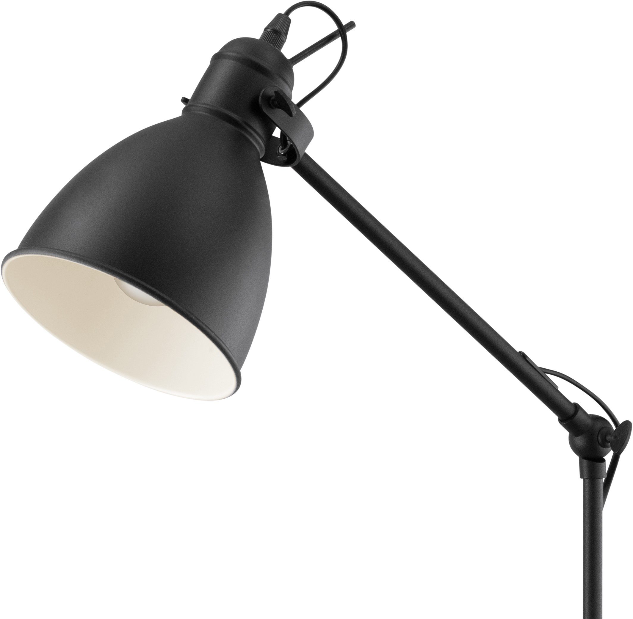 EGLO Staande lamp PRIDDY vloerlamp, staande lamp, staal, zwart, E27, industrieel