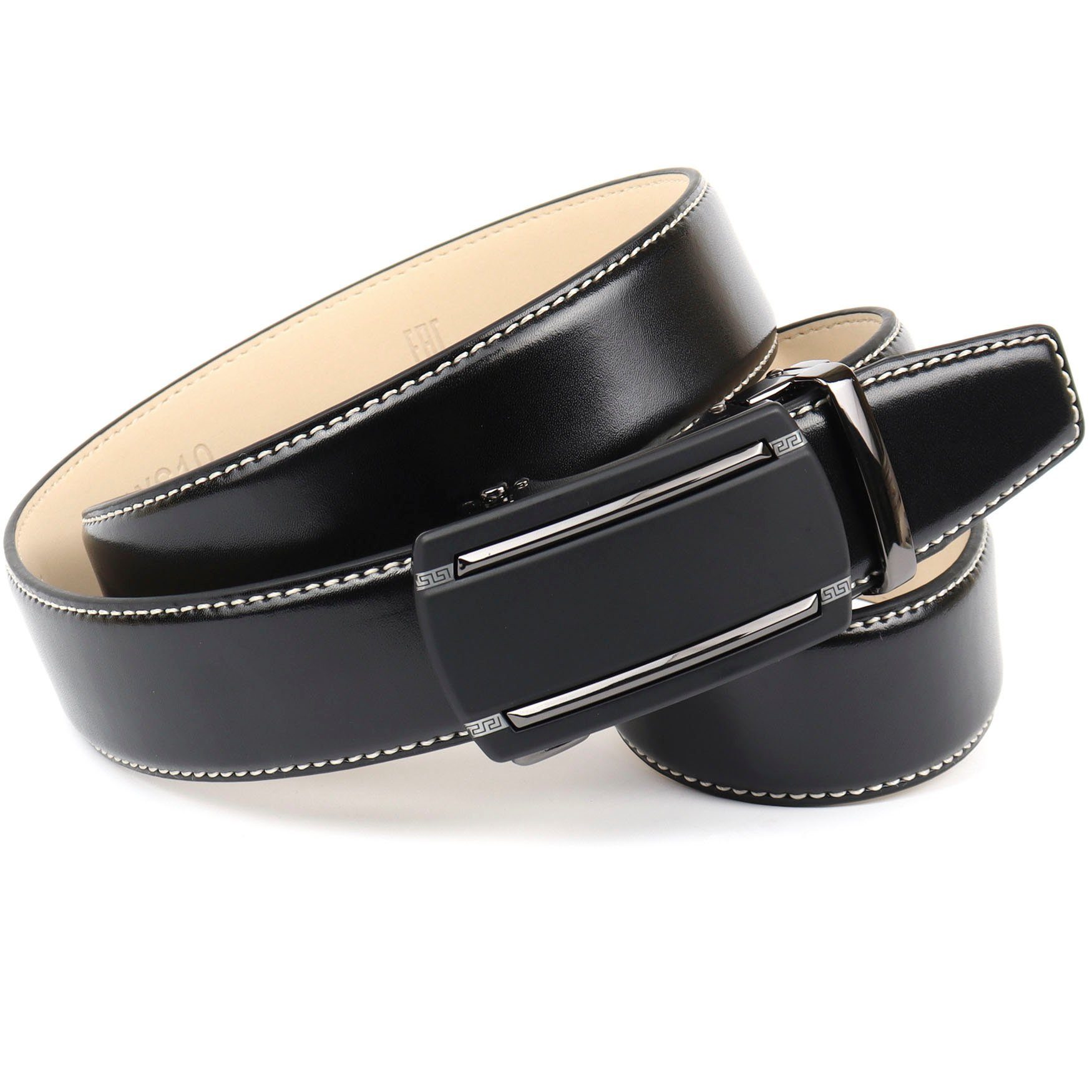 Anthoni Crown Leren riem heren riemen maat 85 zwart