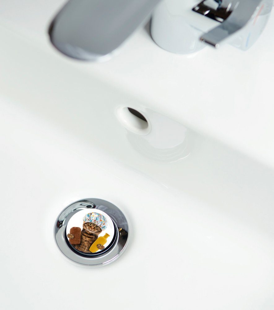 Sanilo Set badkameraccessoires Shower Cat bestaand uit toiletzitting, badmat en wastafelplug (3-delig)