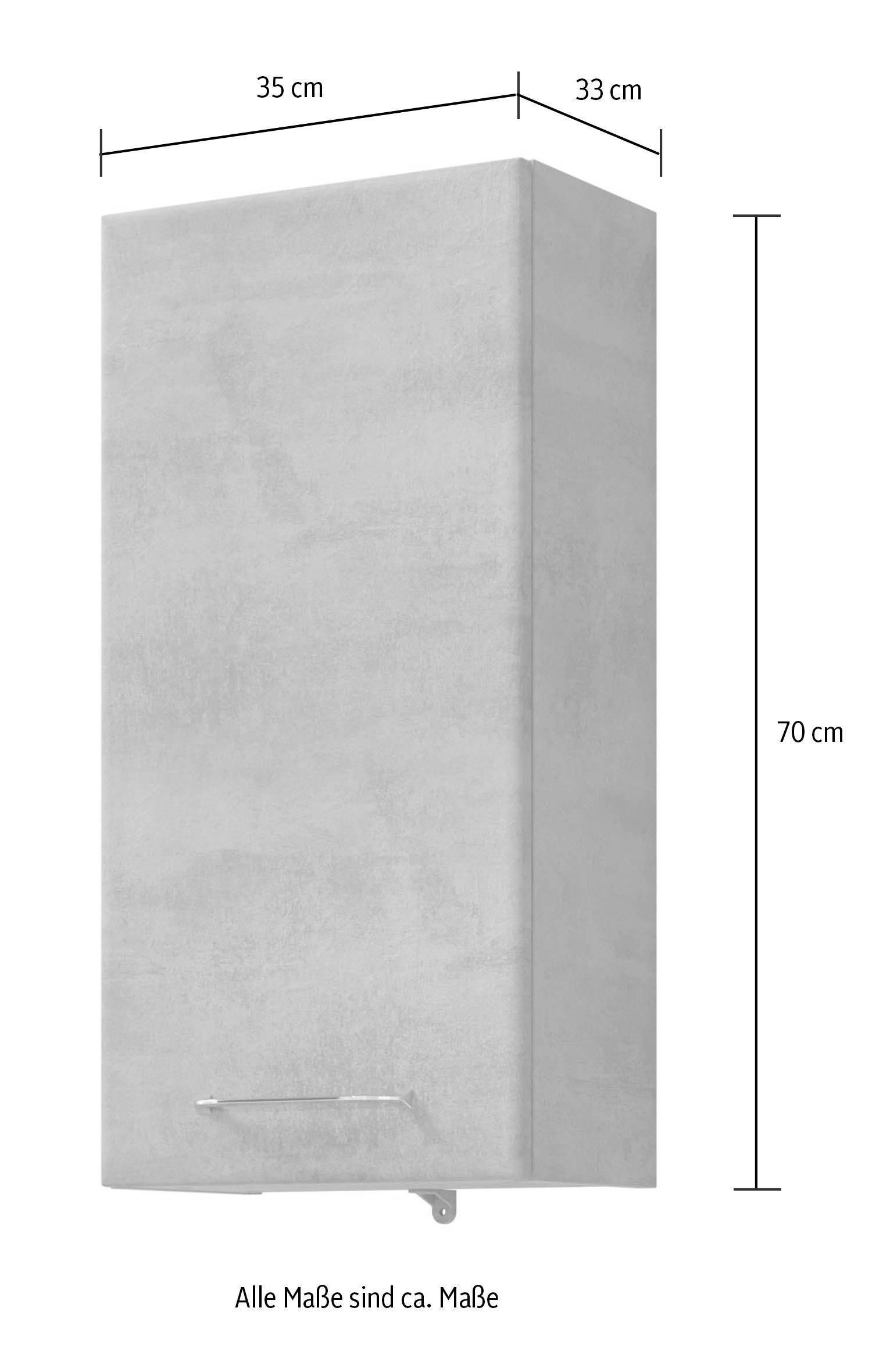 Saphir Hangend kastje Quickset 945 wand-badkamerkast 35 cm breed met 1 deur en 2 planken Badkamer-hangend kastje inclusief deurdemper, grepen in glanzend chroom