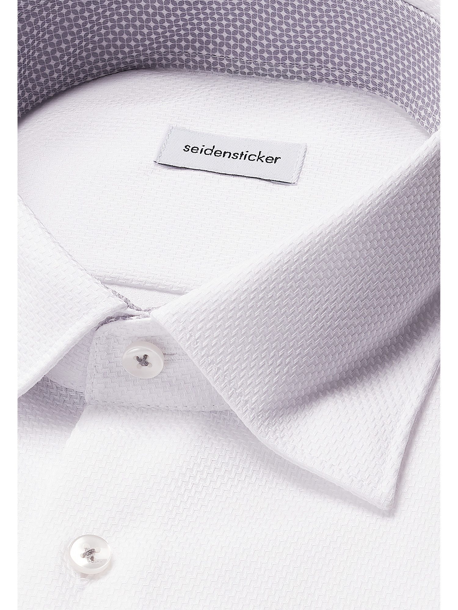 seidensticker Businessoverhemd Zwarte roos Regular 1/1 Bedekte Button-Down-kraag structuur