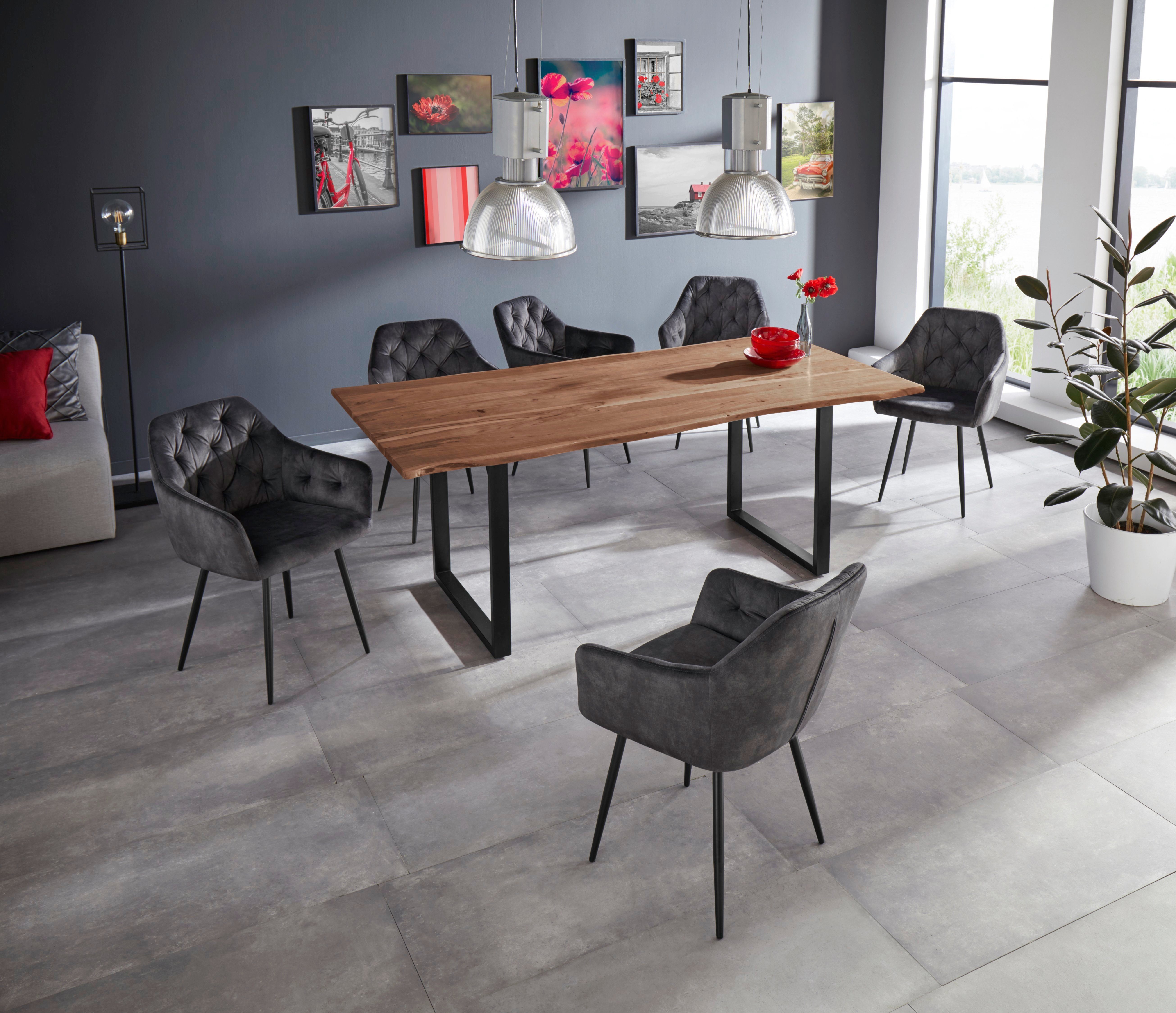 HELA Eetkamerstoel Kira schaalstoel Boho, bestseller Stoel met armleuningen fluweel of microvezel bekleding (set, 2 stuks)