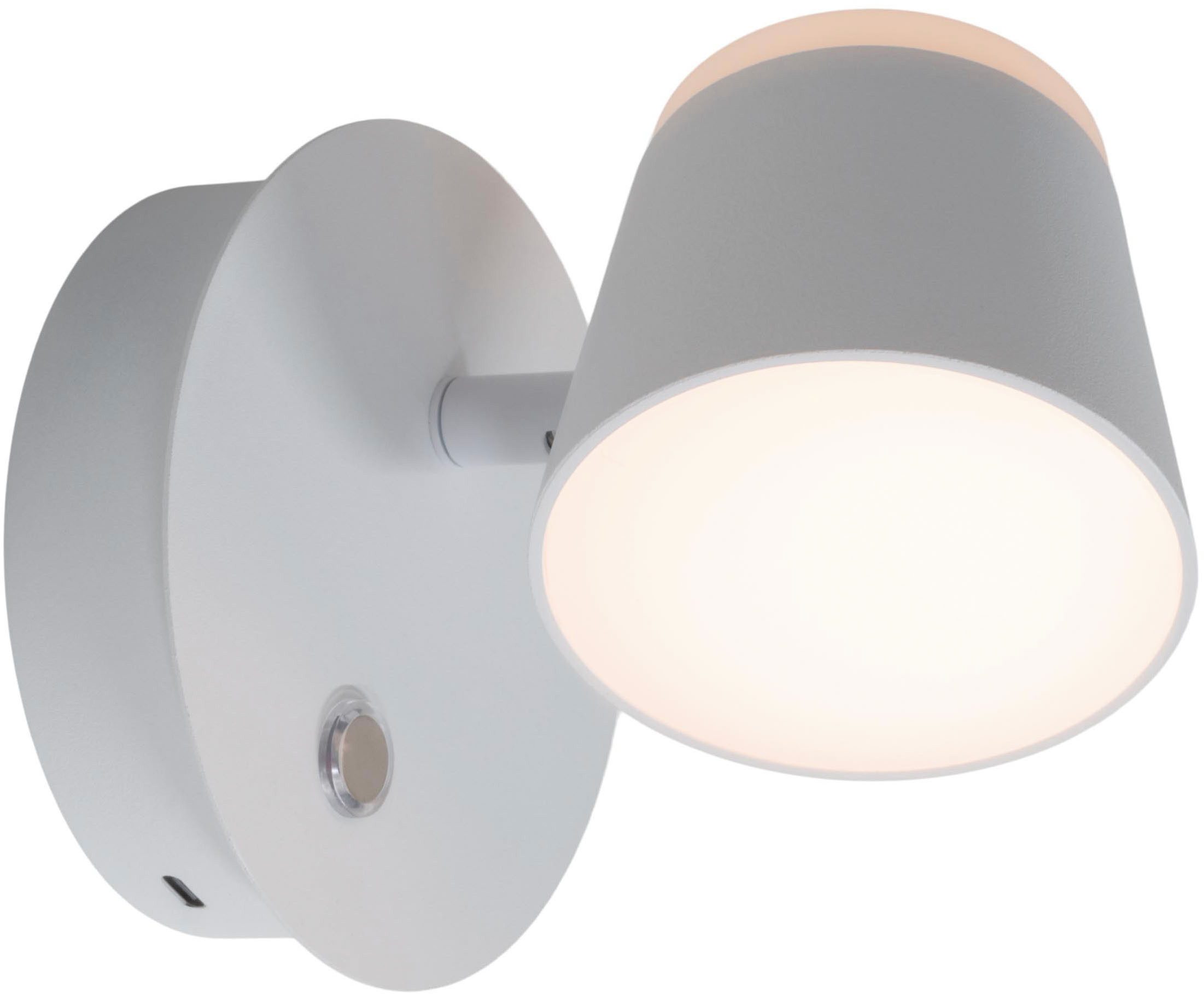 näve Led-wandlamp Tondo magnetisch, batterij opladen via usb-c kabel, dimbaar per touch, geheugen (1 stuk)