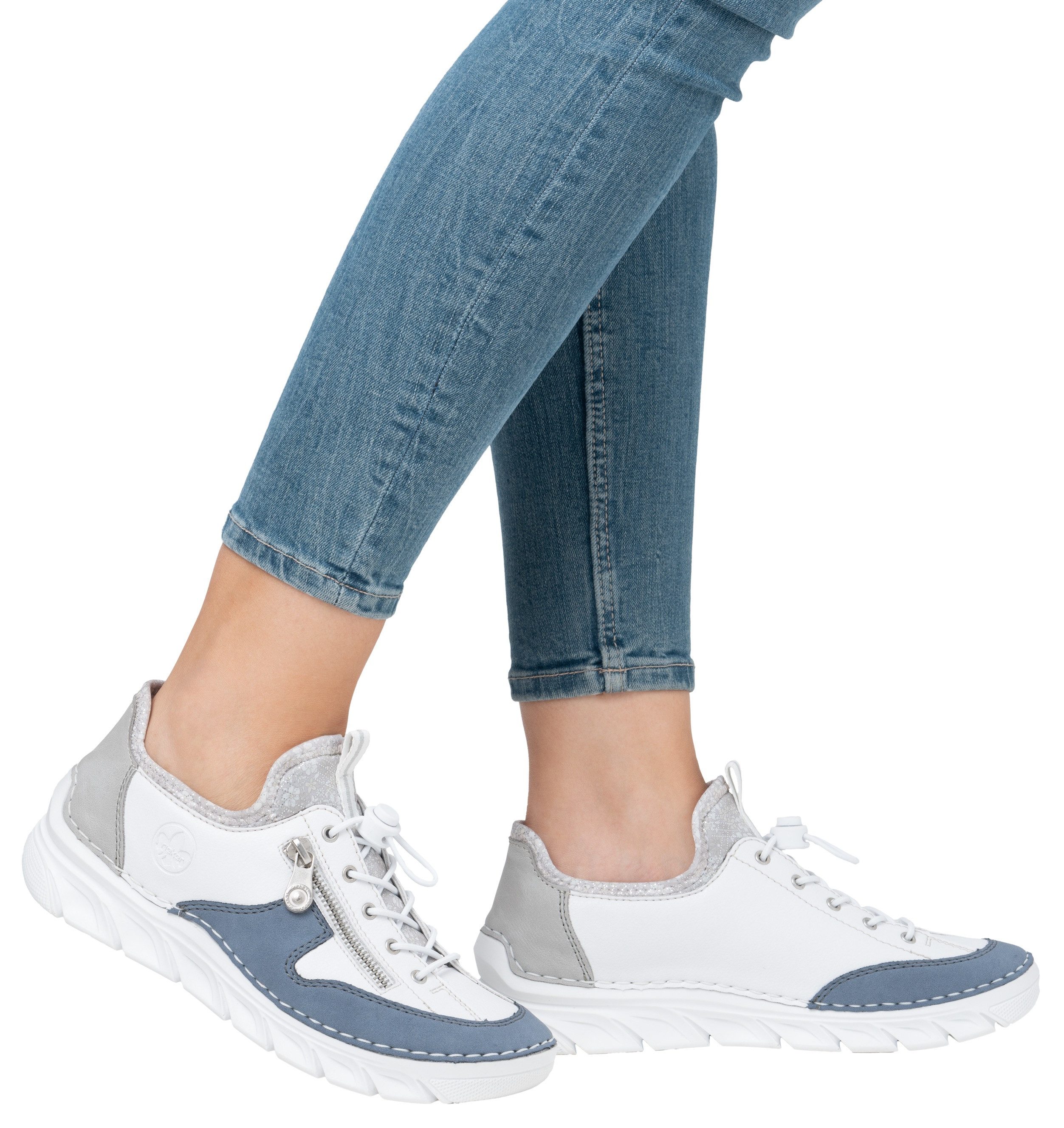 Rieker Slip-on sneakers Slipper, vrijetijdsschoen met contrasterende afwerkingen