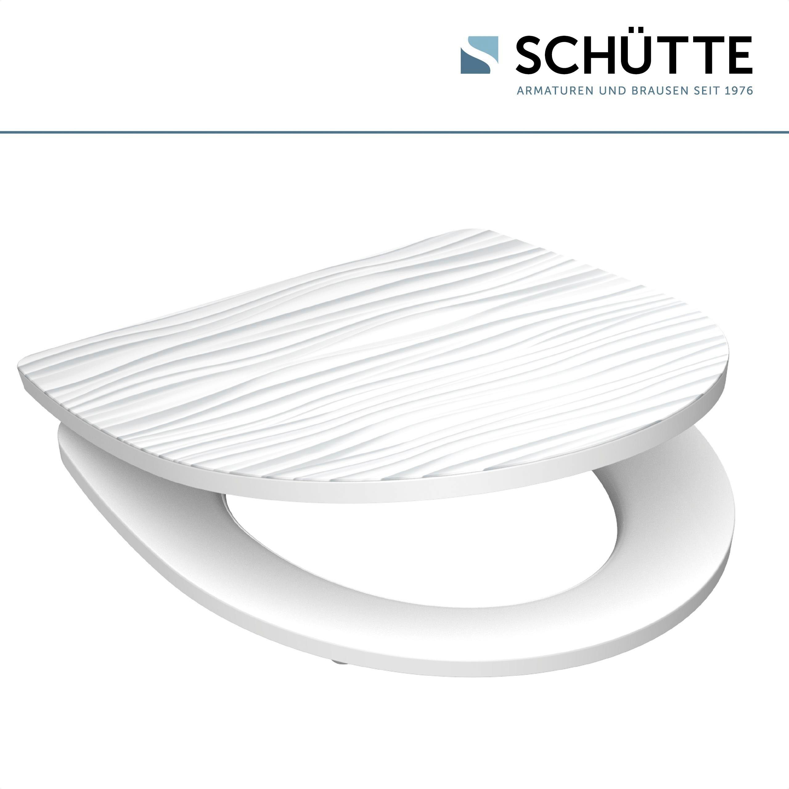Schütte Toiletzitting White wave Duroplast, met softclosemechanisme en snelsluiting, High gloss
