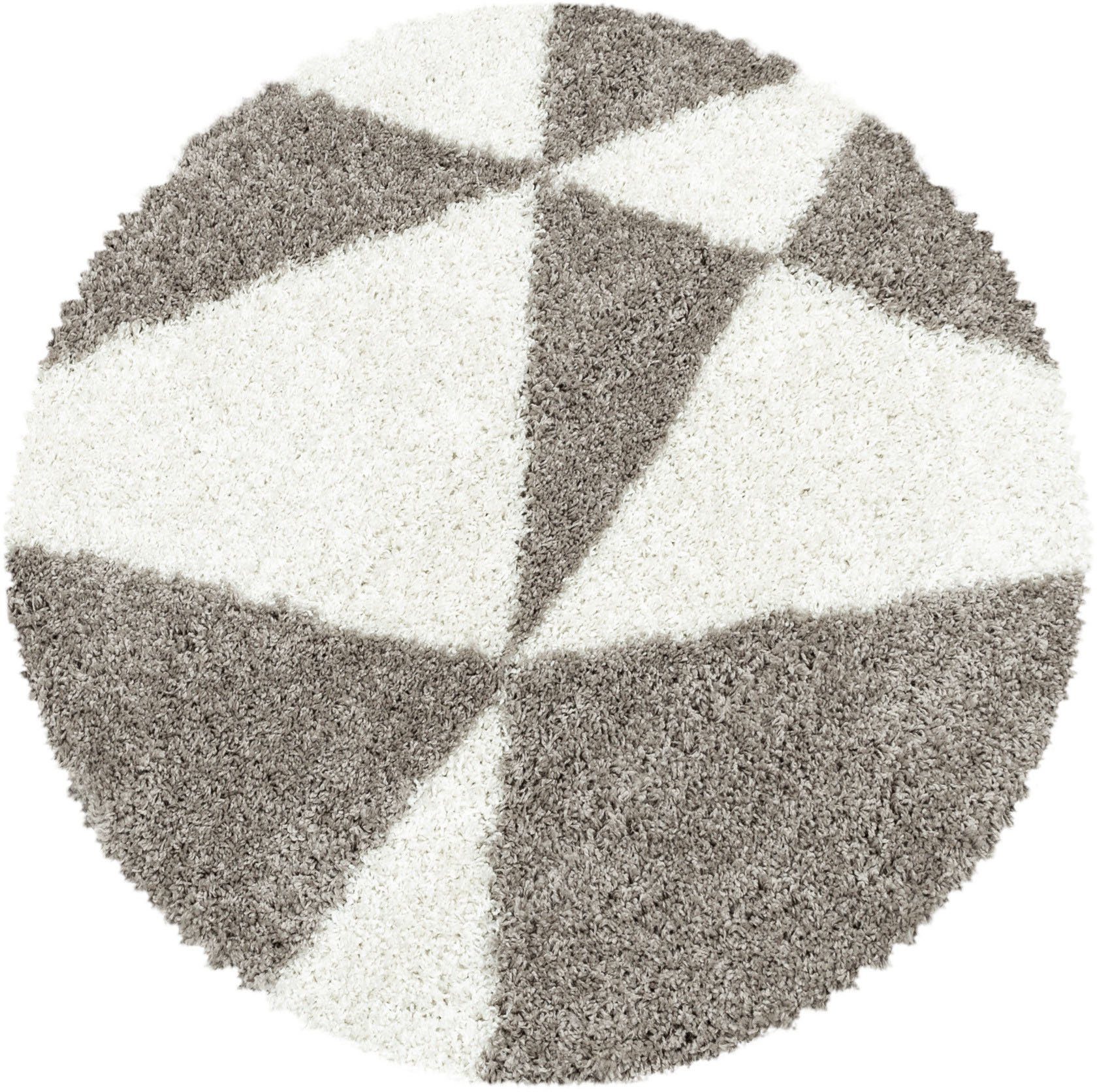 Ayyildiz Teppiche Hoogpolig vloerkleed Tango 3101 moderne vloerkleden maat Ø 200 cm x 50 mm beige