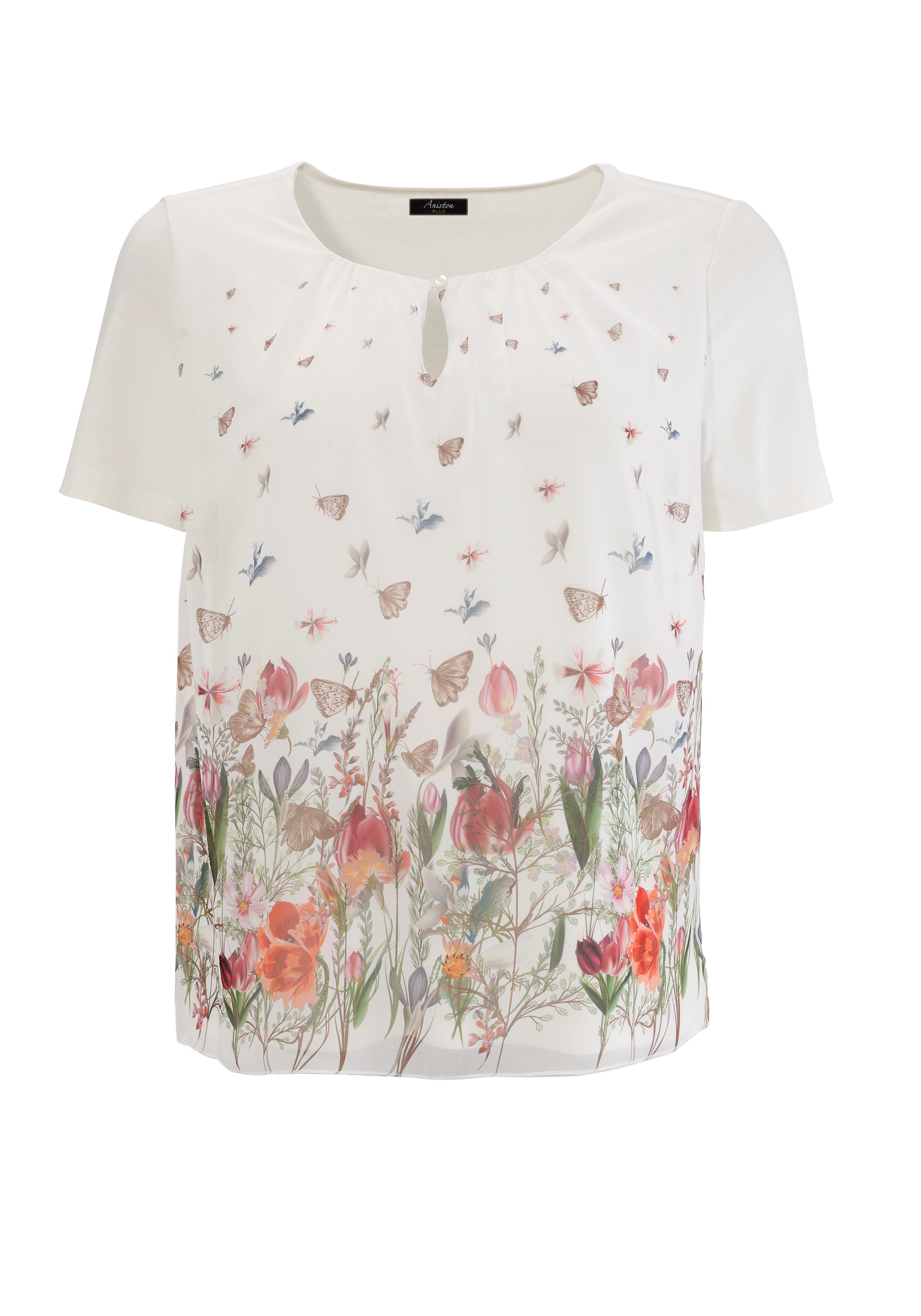 Aniston PLUS Shirtblouse met kleurrijke bloemenweide bedrukt - nieuwe collectie