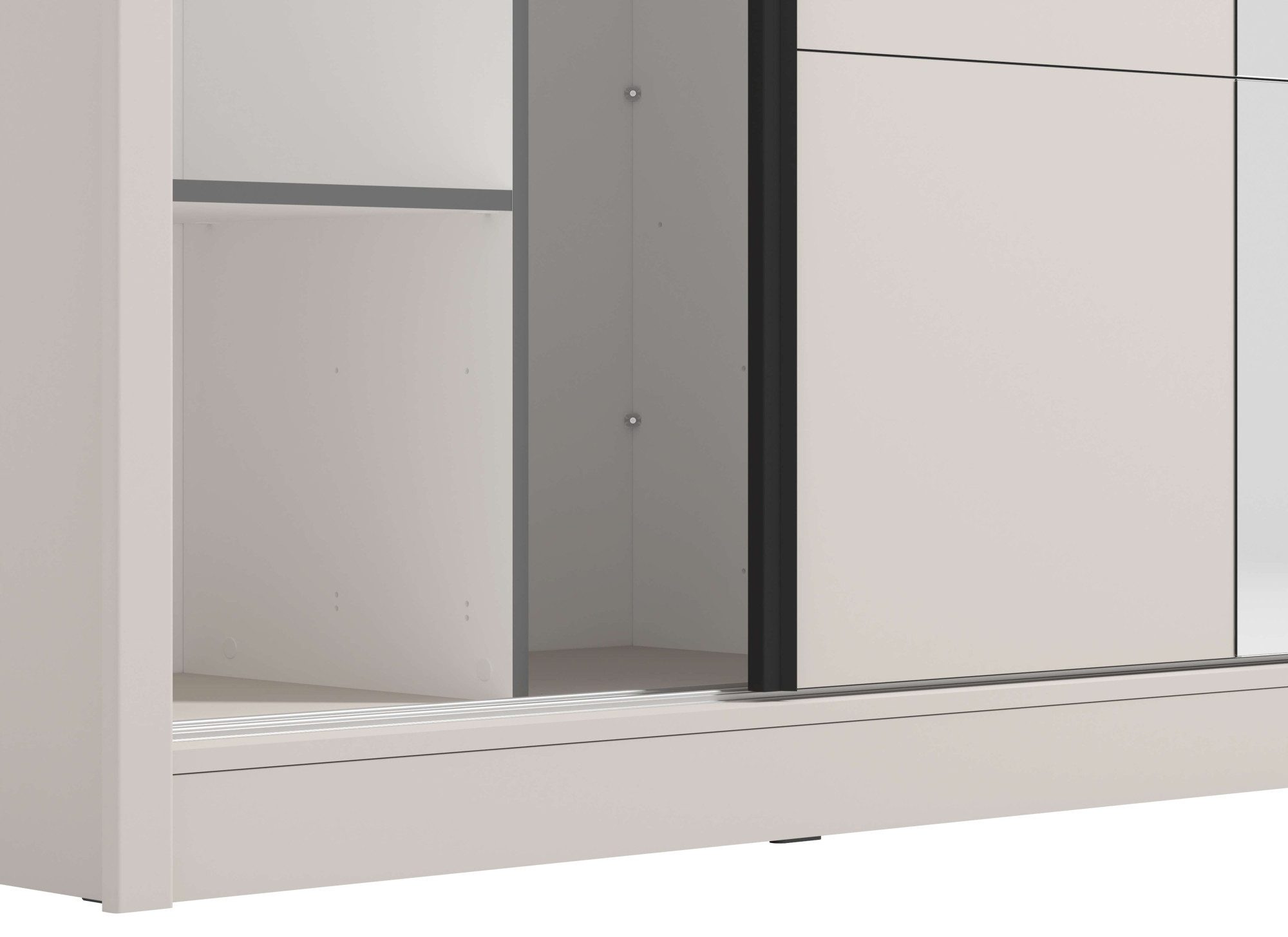 INOSIGN Schuifdeurkast Albi, slaapkamerkast, linnenkast in cashmere of wit Kledingkast met spiegel MET binneninrichting, FSC®-gecertificeerd