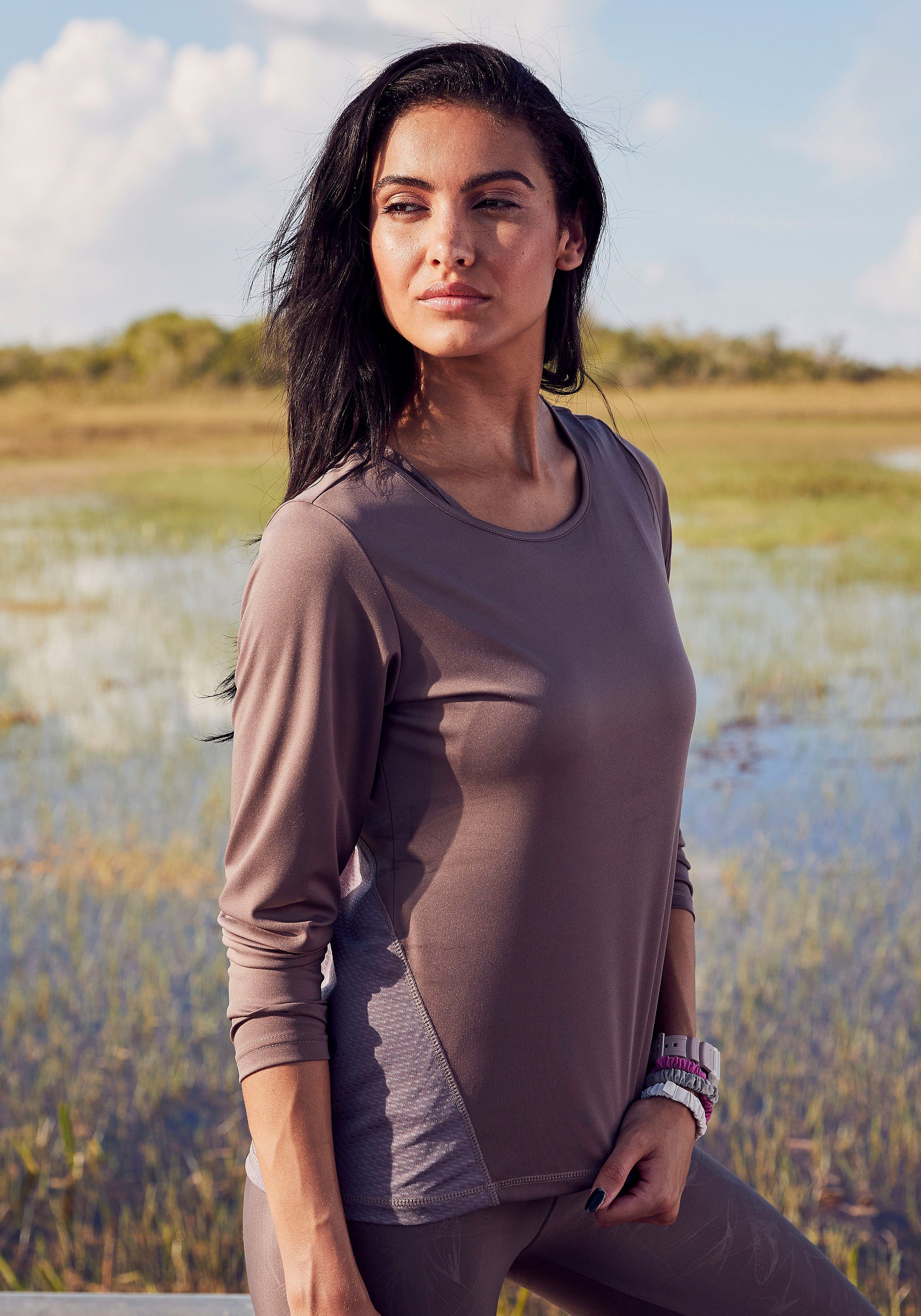 active by Lascana Functioneel shirt met mesh-inzet
