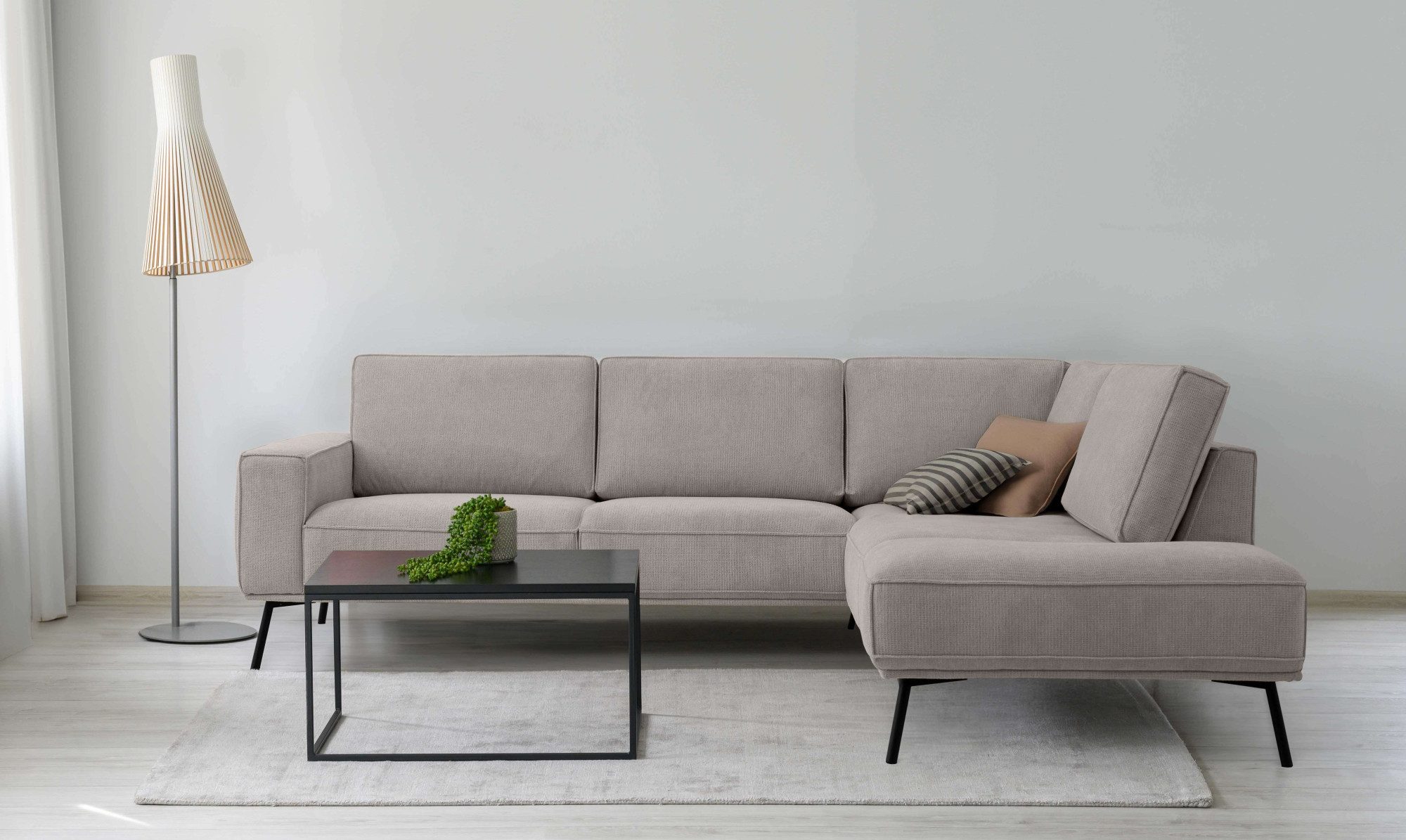 andas Hoekbank Vosby Breedte 260 cm, chenille, met decoratieve kedernaad