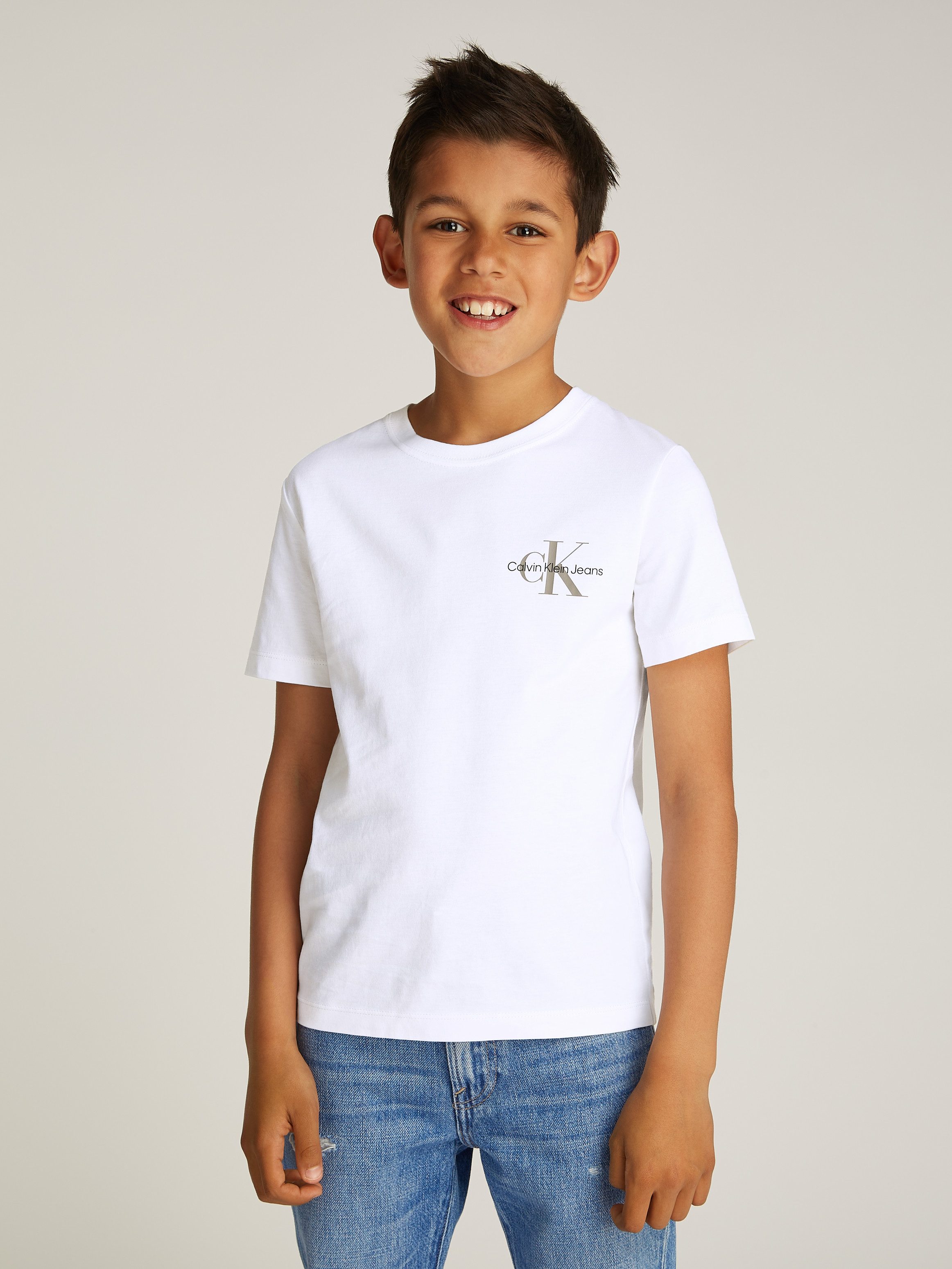Calvin Klein T-shirt Chest Monologo Ss T-Shirt voor kinderen tot 16 jaar en met logoprint