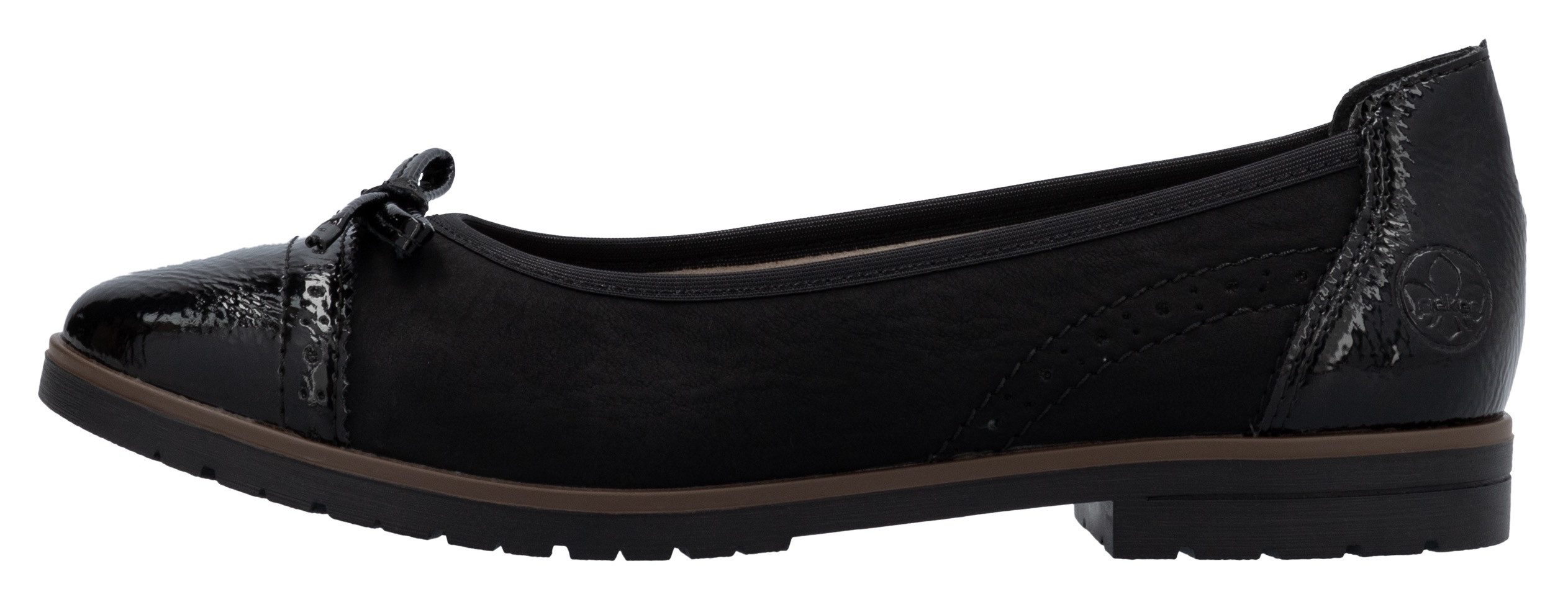 Rieker Ballerina's , loafer, instapschoen, flats, instapschoen, zakelijke schoen met strik