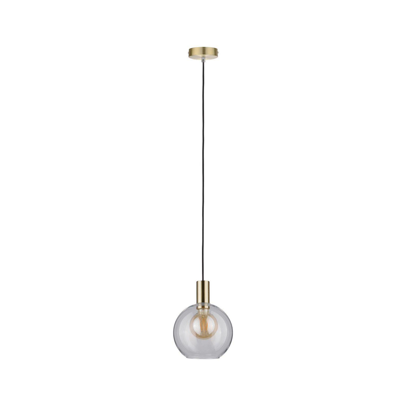 Paulmann Hanglamp Neordic Esben max. 1x20W Helder/Geborsteld messing 230V Glas/Metaal (1 stuk)