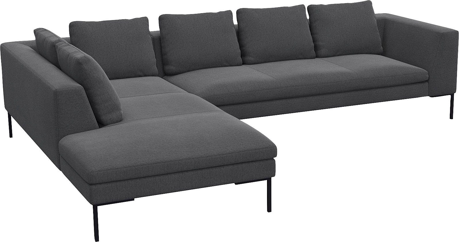 FLEXLUX Hoekbank Loano, super comfortabel zitcomfort door koudschuim in de zitting, L-vorm