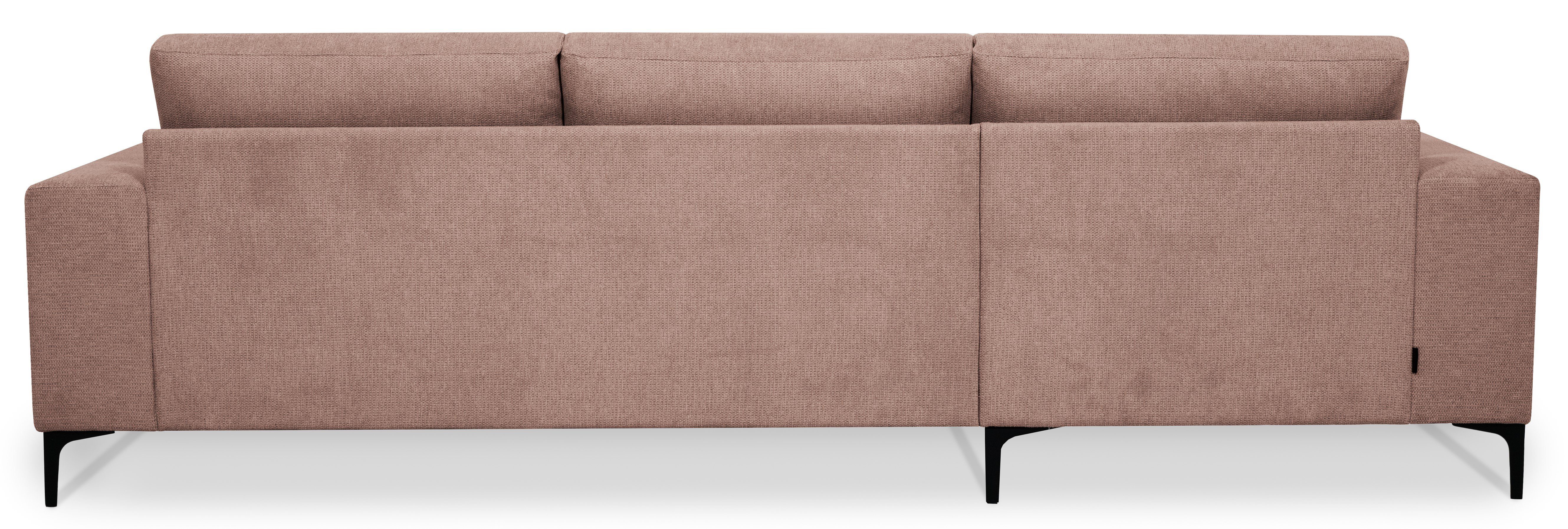 Places of Style Hoekbank Xander, L-model, Breedte 280 cm, soft-touch chenille, zwarte metalen voeten
