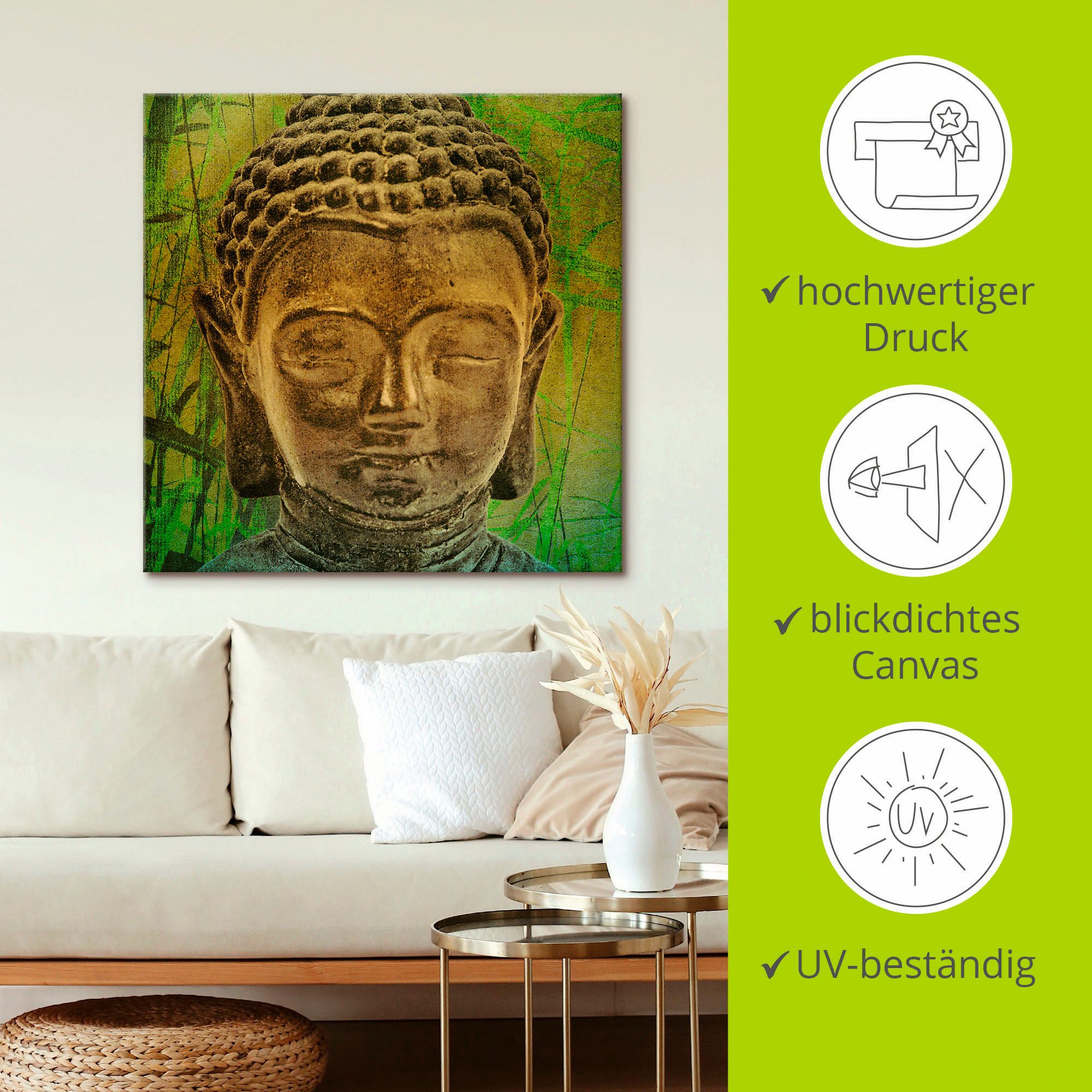 Artland Artprint Boeddha II als artprint op linnen, poster in verschillende formaten maten