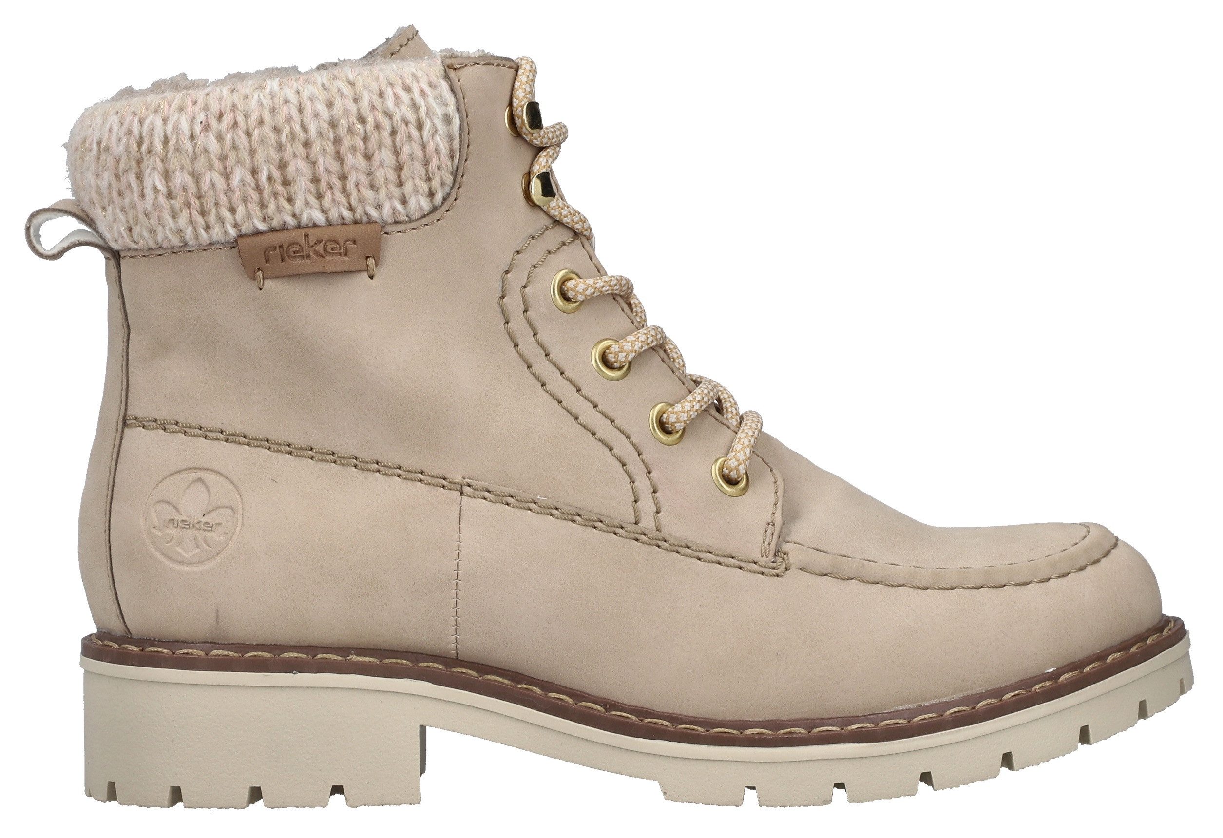 Rieker Winterlaarsjes , veterschoenen, winterlaarzen, blokhak, met binnenrits