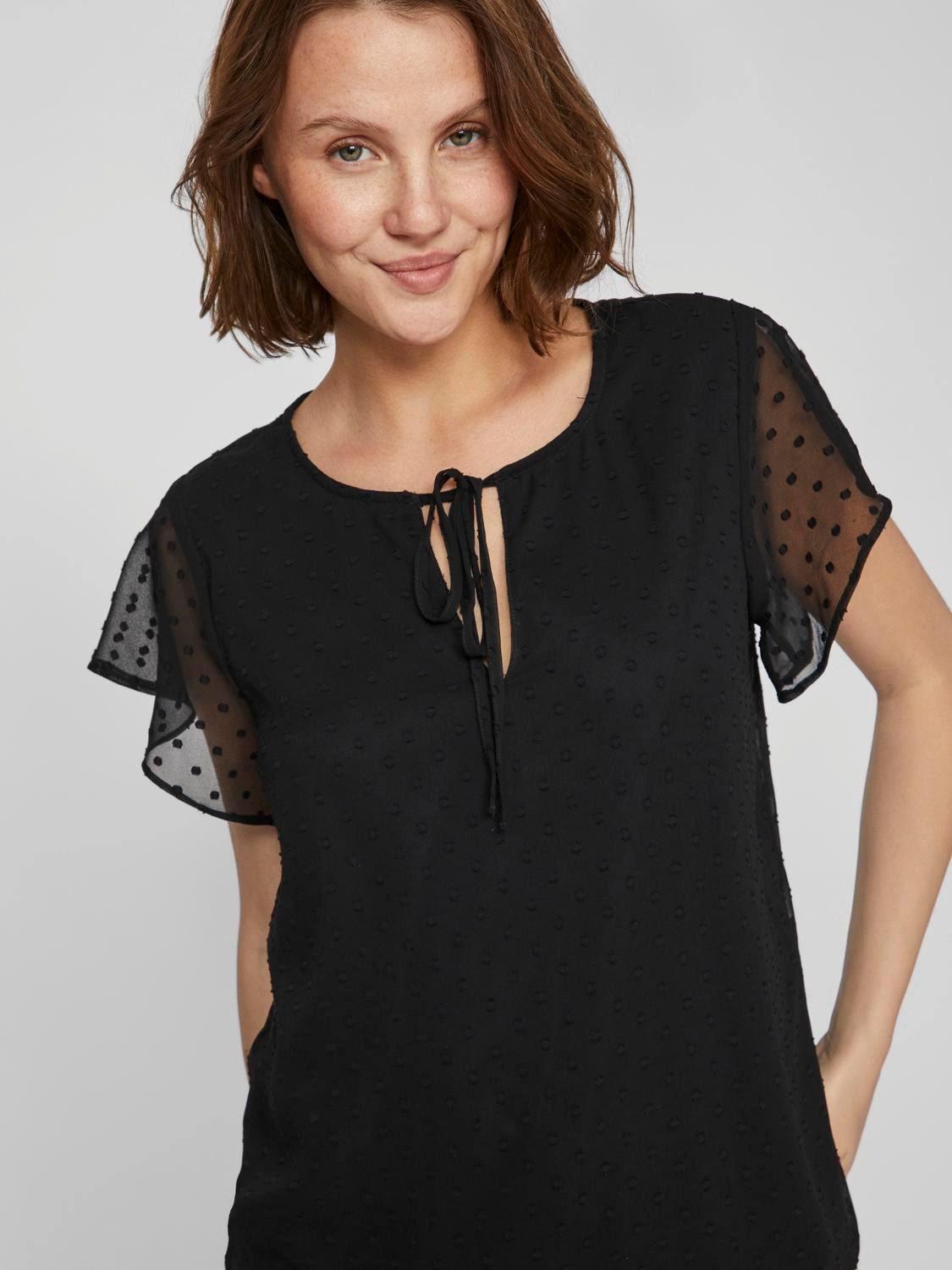 Vila Shirt met korte mouwen VIEDEE C/S V-NECK TOP - NOOS