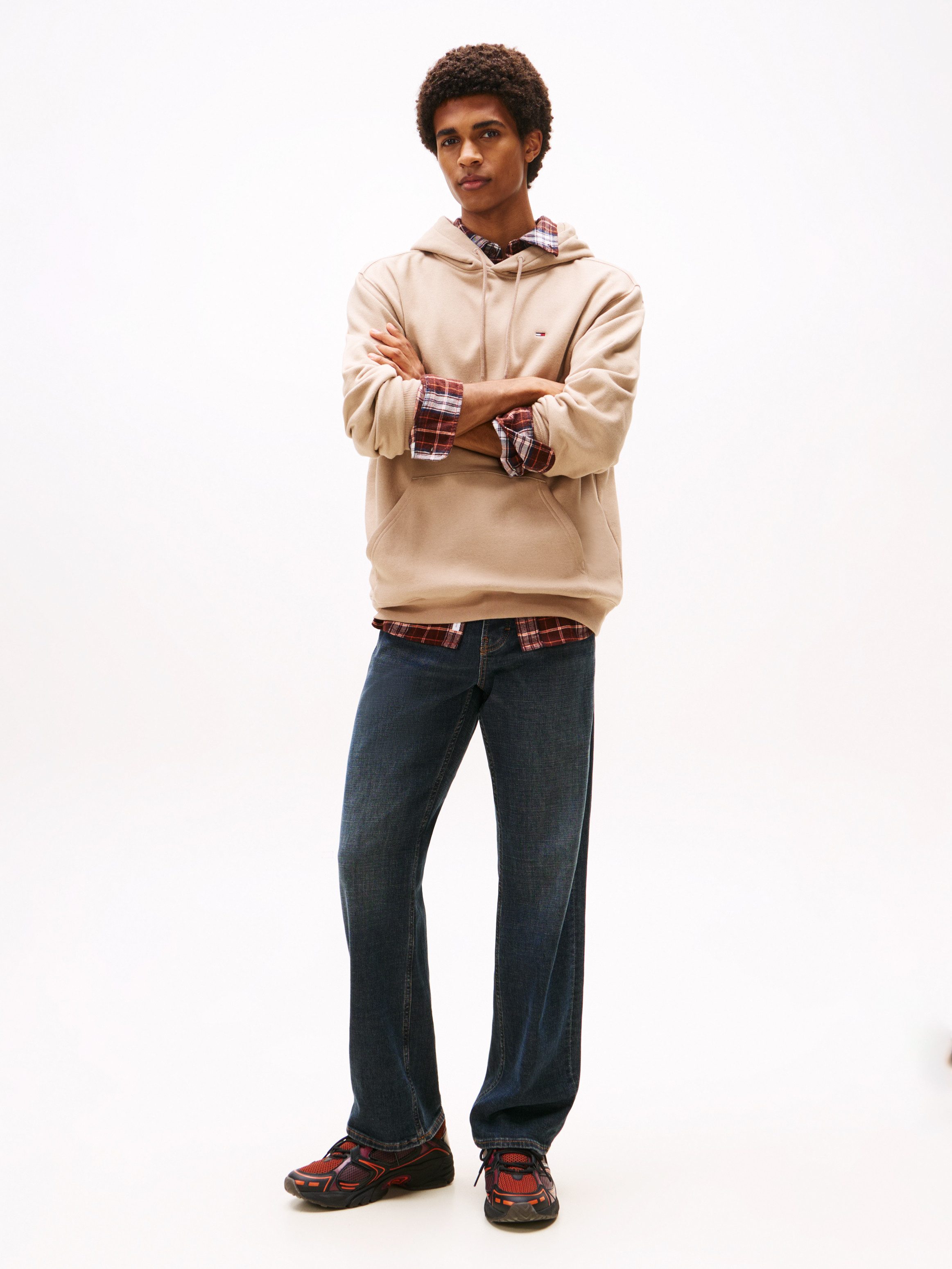 TOMMY JEANS Sweatshirt TJM REG S FLAG HOODIE met geborduurd merklogo op borsthoogte