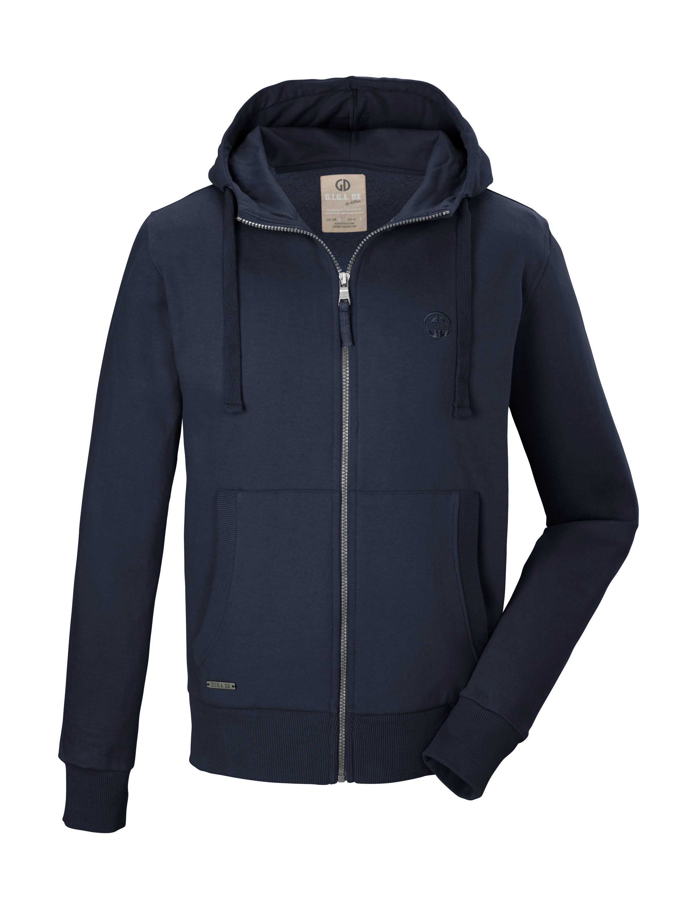 G.I.G.A. DX by killtec Sweatvest GS 8 MN SWT JCKT GOTS GOTS-gecertificeerd biologisch katoen, carbon-finish, casual look